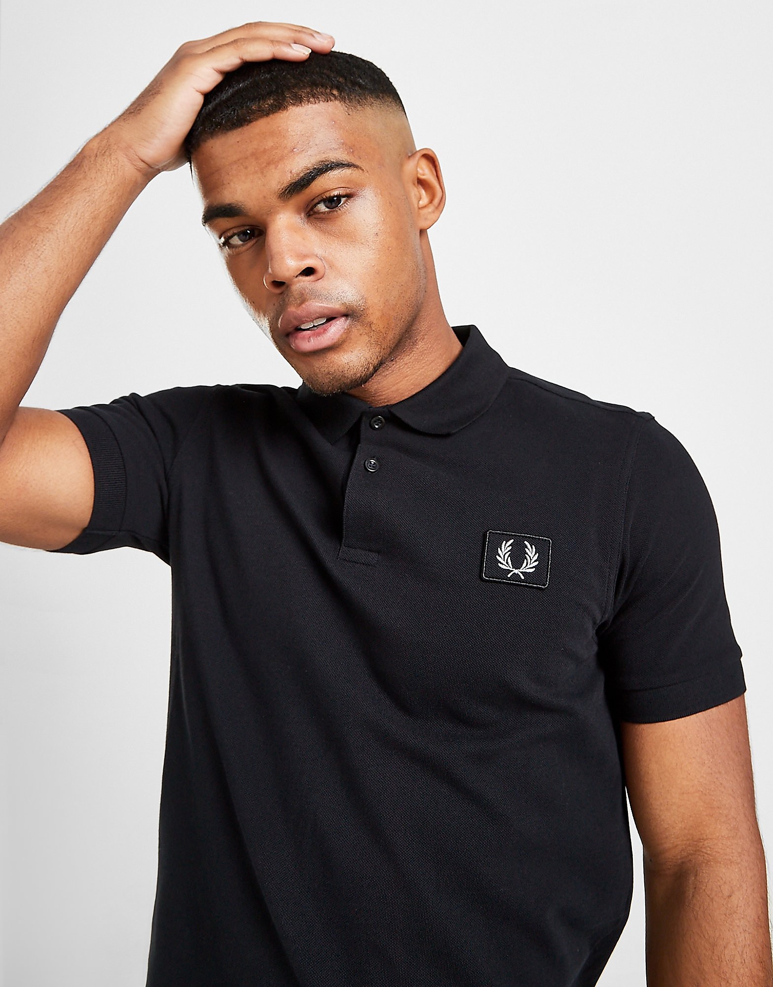 Fred Perry Patch Polo Shirt - Only at JD - Black - Mens, Black