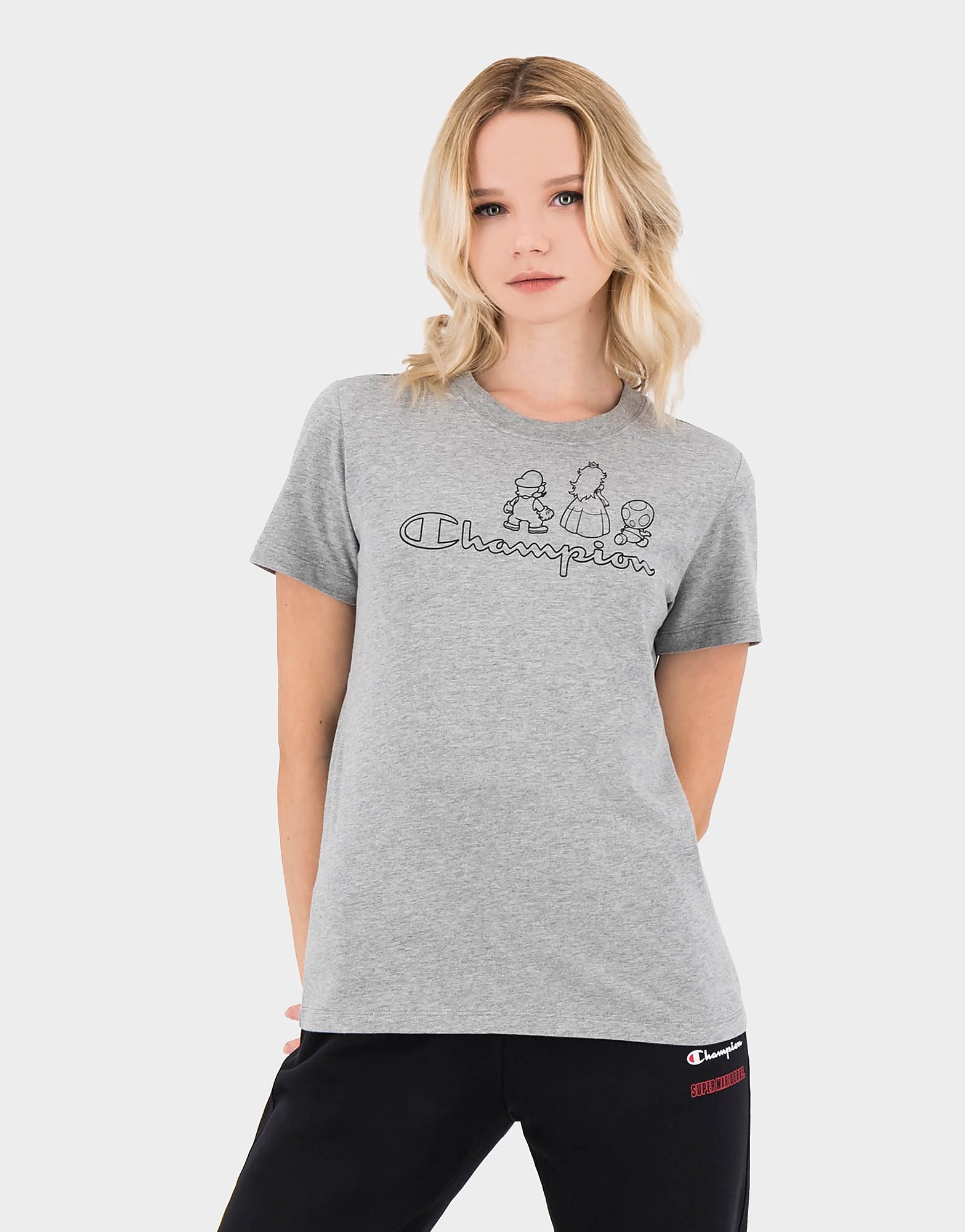 

Champion x Super Mario Nintendo Graphic T-Shirt - Grey - Womens, Grey