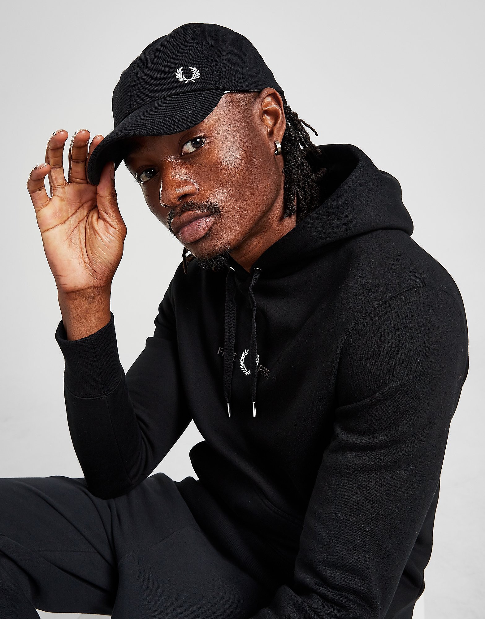 

Fred Perry Pique Classic Cap - Black - Mens, Black