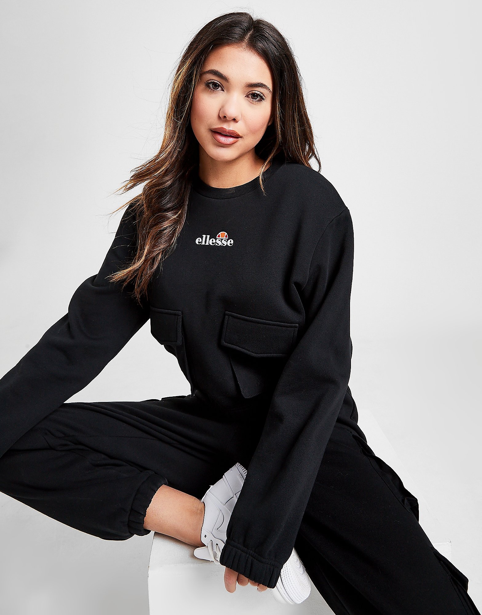 

Ellesse Cargo Pocket Crew Sweatshirt - Only at JD - Black - Womens, Black