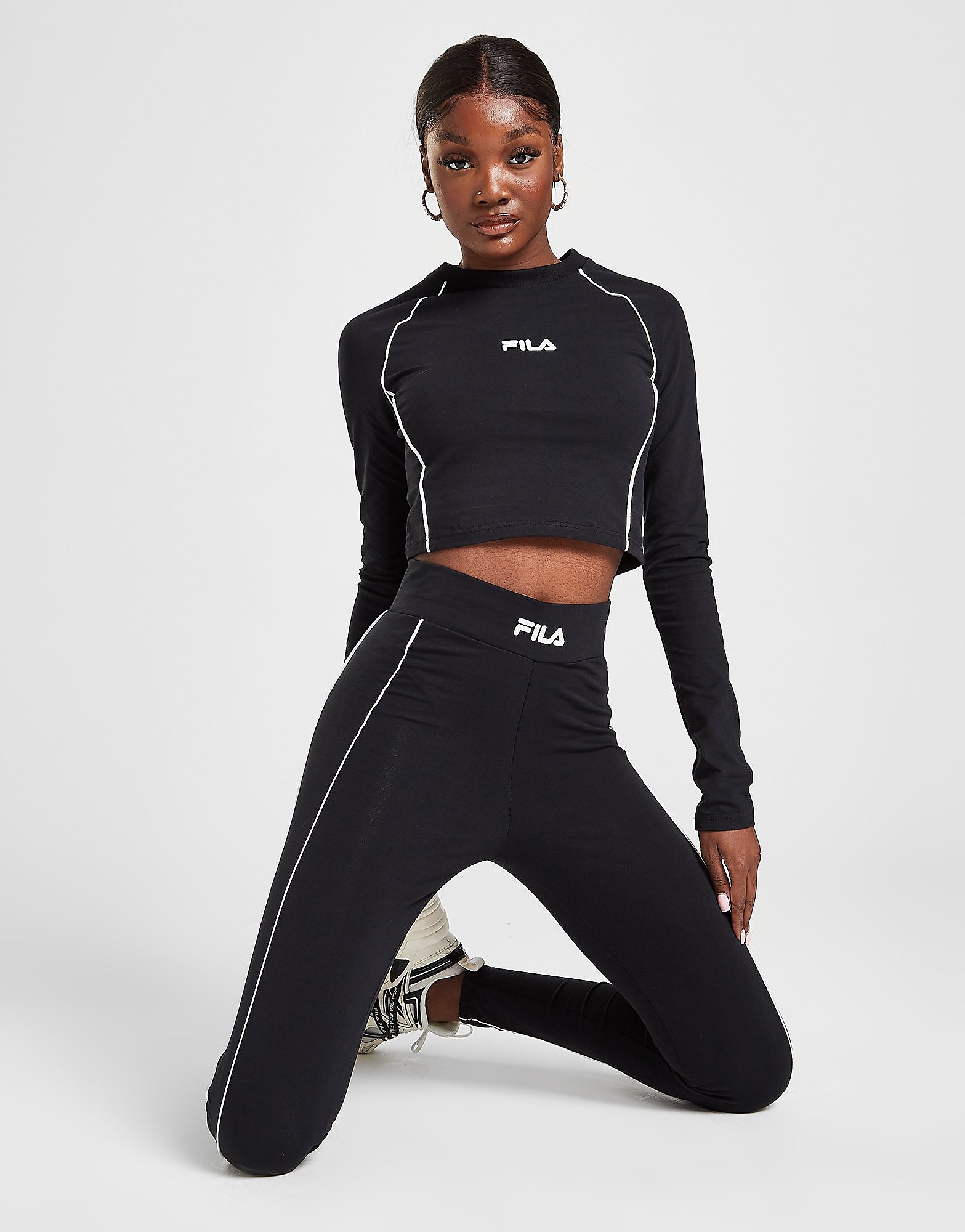 

Fila Pipe Panel Leggings - Only at JD - Black - Womens, Black