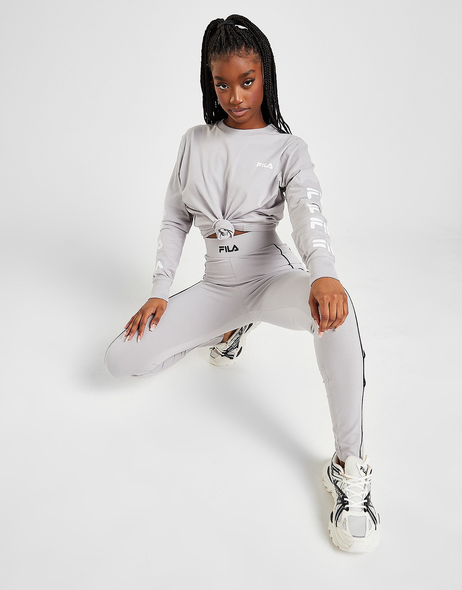 

Fila Pipe Panel Leggings - Only at JD - Grey - Womens, Grey