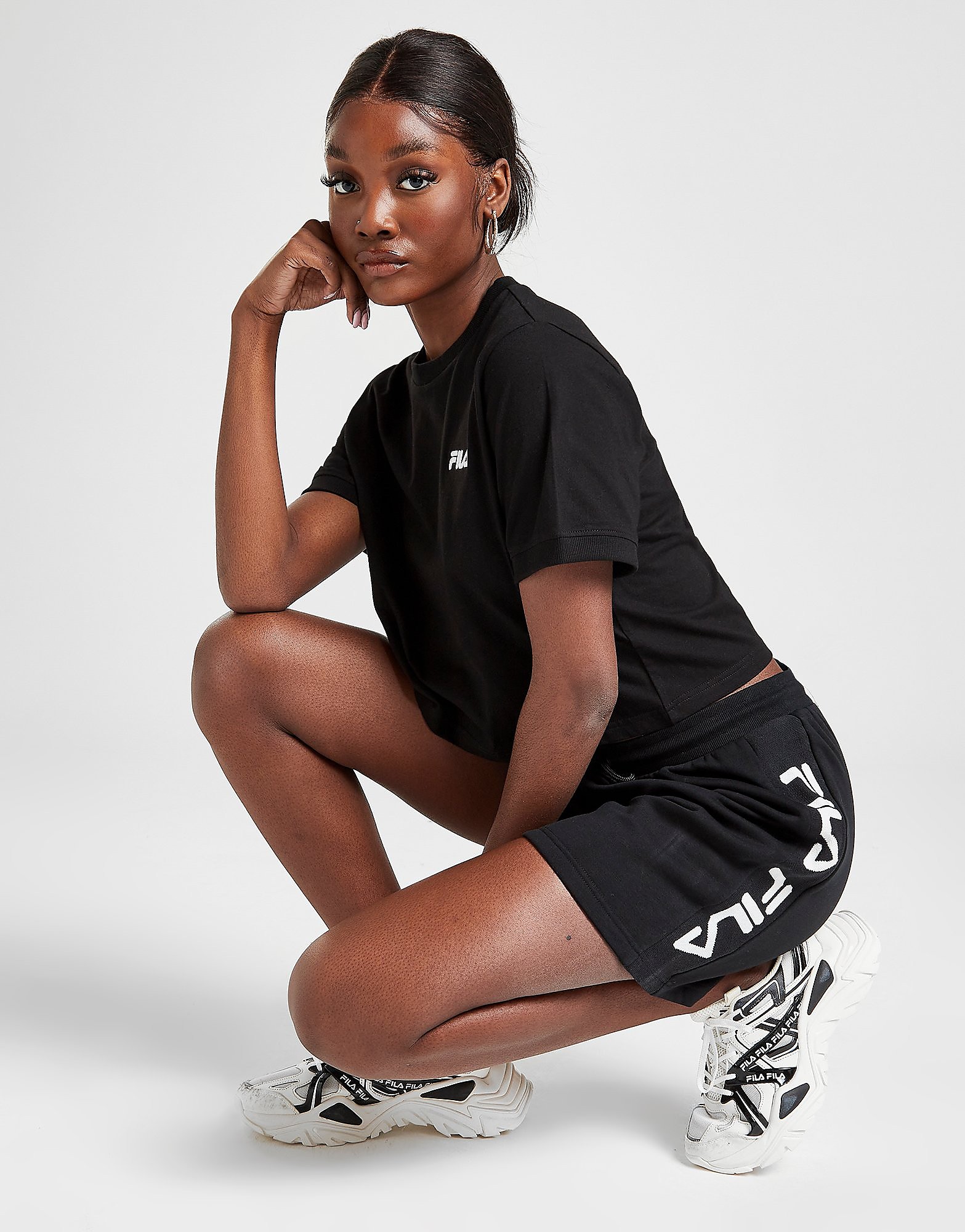 

Fila Repeat Logo Shorts - Only at JD - Black - Womens, Black