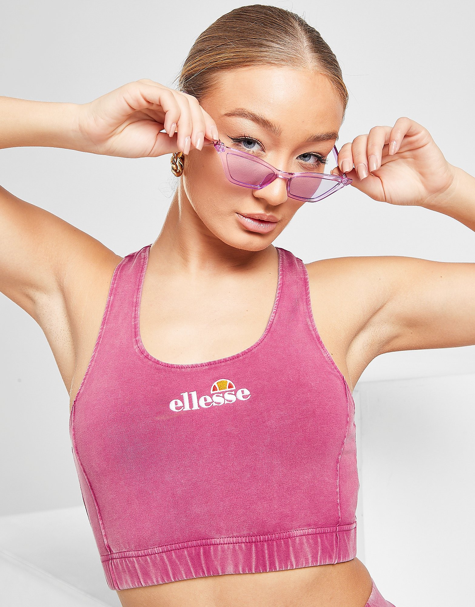 Ellesse Acid Wash Bralette - Only at JD - Pink - Womens, Pink
