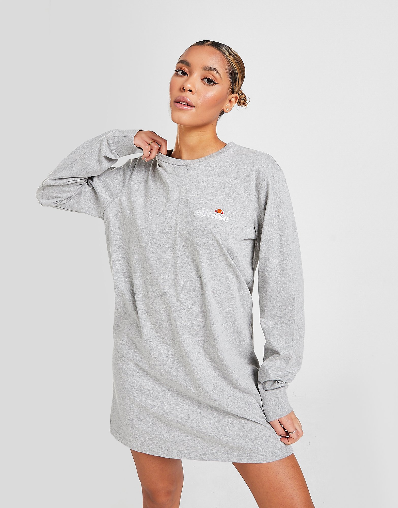 

Ellesse Core Logo Long Sleeve T-Shirt Dress - Only at JD - Grey - Womens, Grey