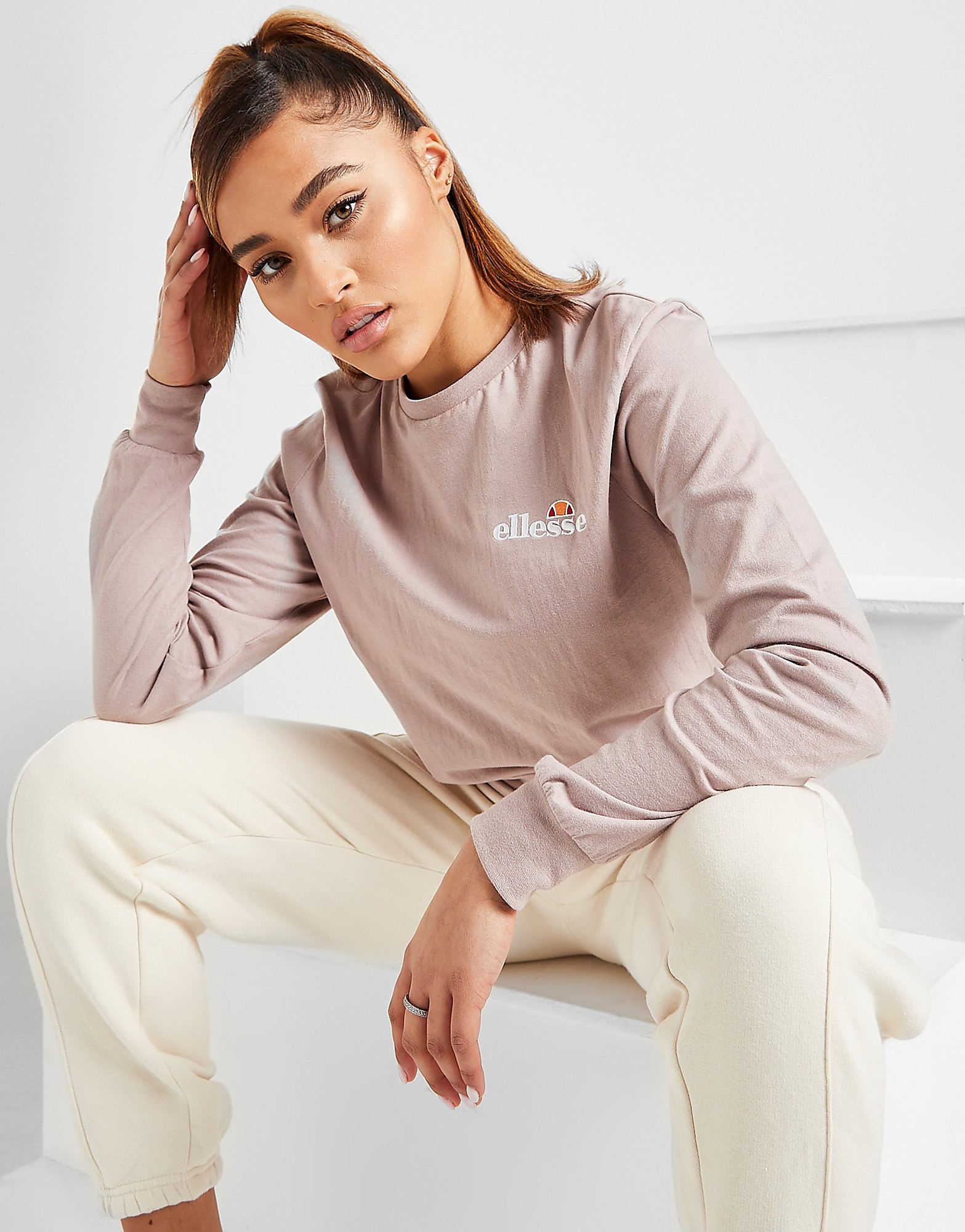 

Ellesse Core Long Sleeve Boyfriend T-Shirt - Only at JD - Brown - Womens, Brown