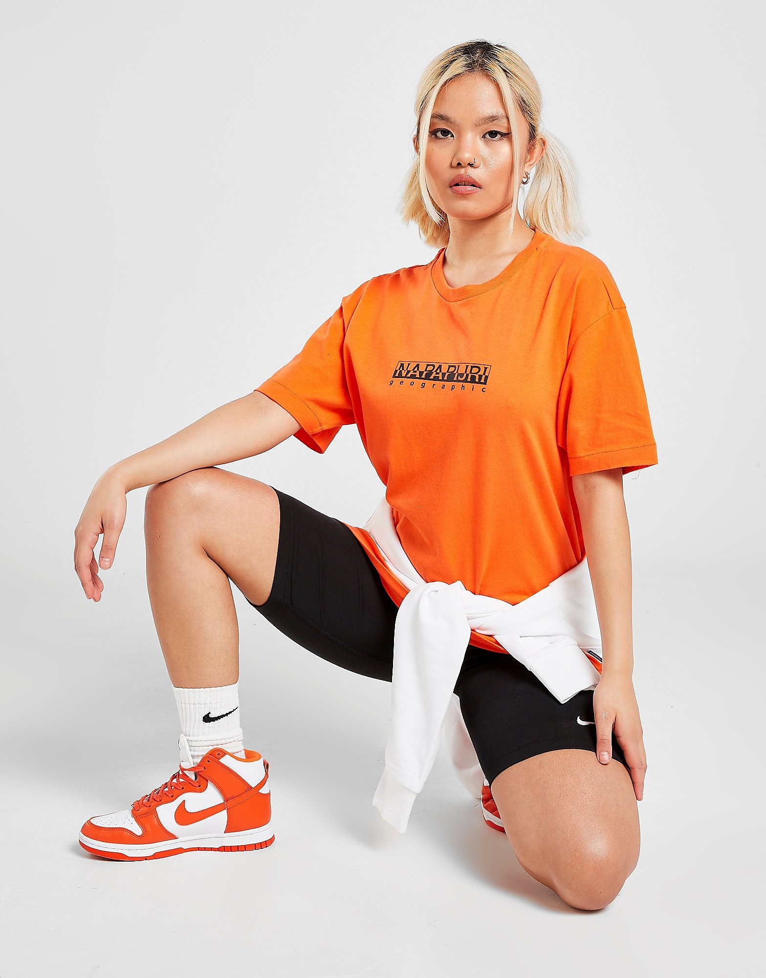 Napapijri box boyfriend t-shirt - womens, oranssi, napapijri