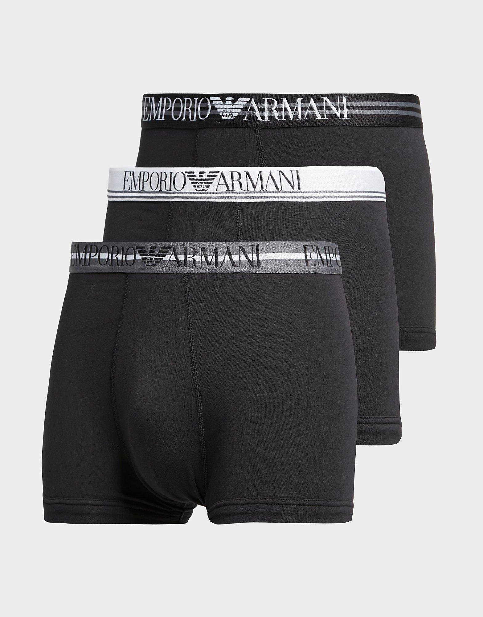 

Emporio Armani Loungewear 3-Pack Mix Waistband Boxer Shorts - Black - Mens, Black