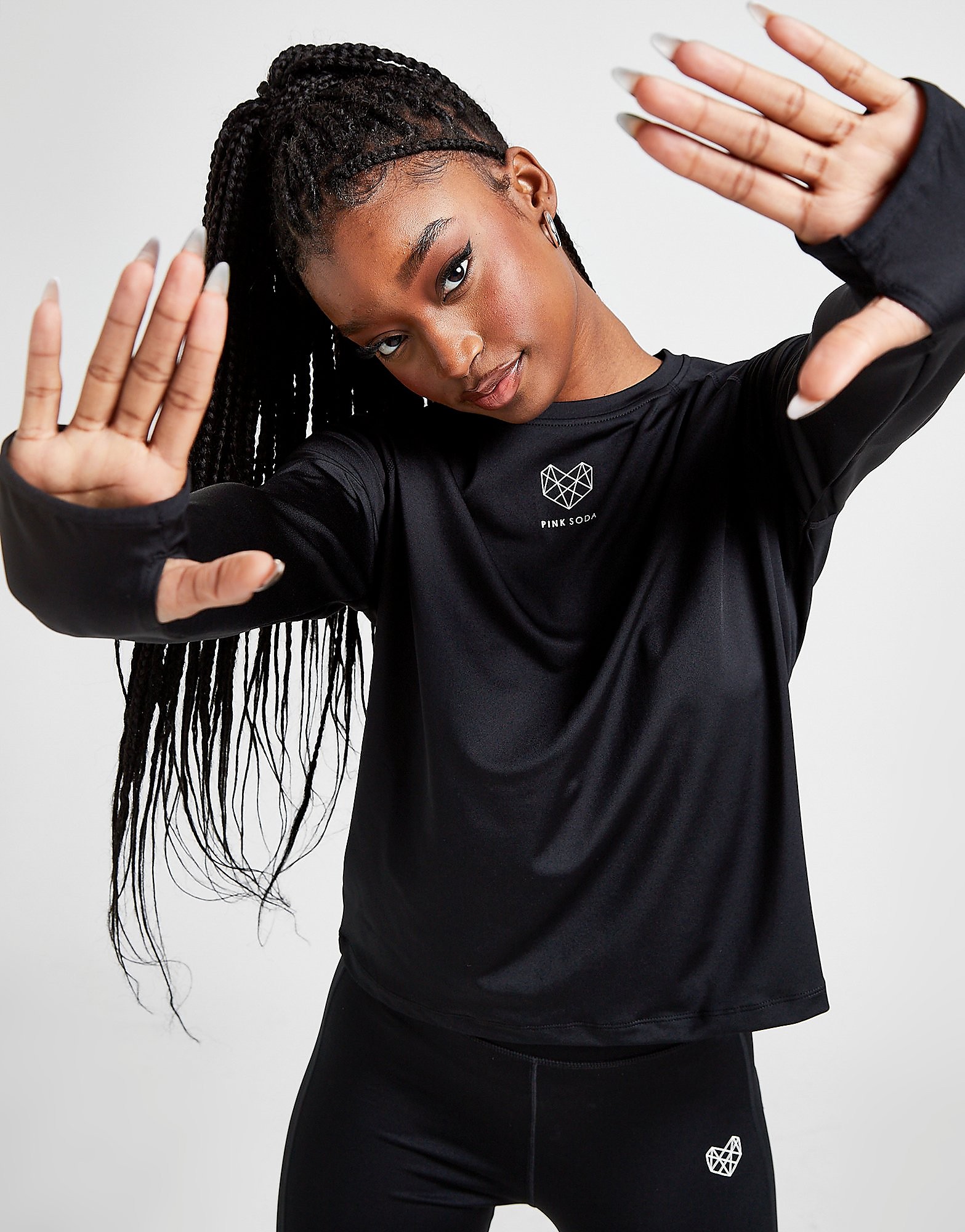 

Pink Soda Sport Medley Fitness Top - Black - Womens, Black