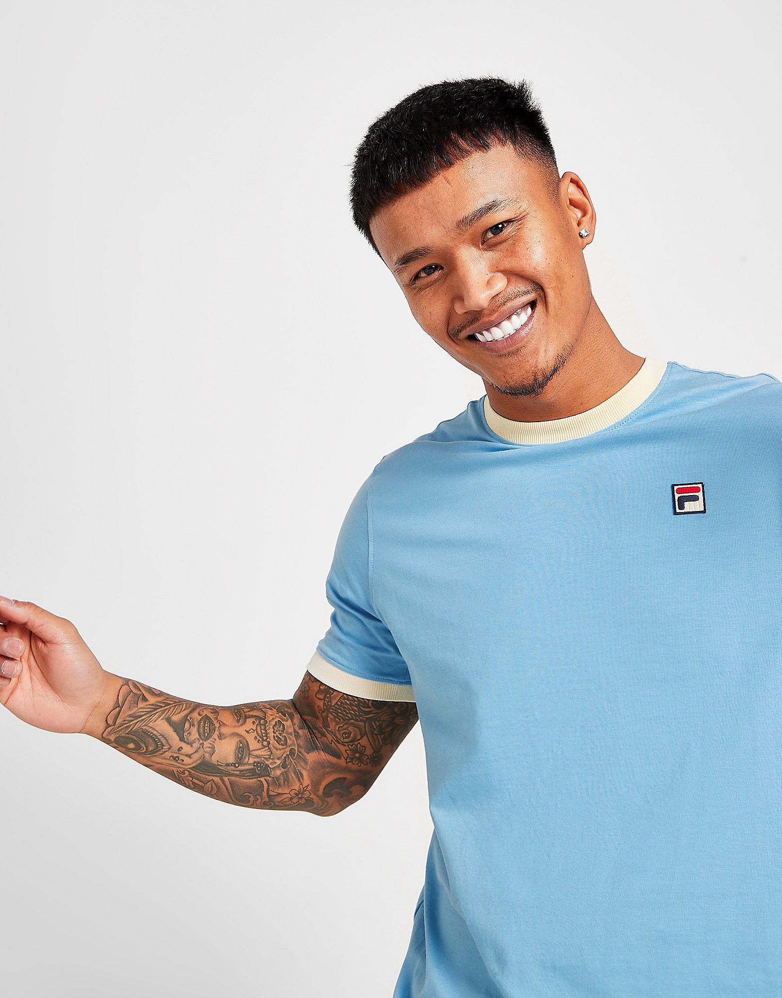 

Fila Marconi Ringer T-Shirt - Blue/Stone - Mens, Blue/Stone