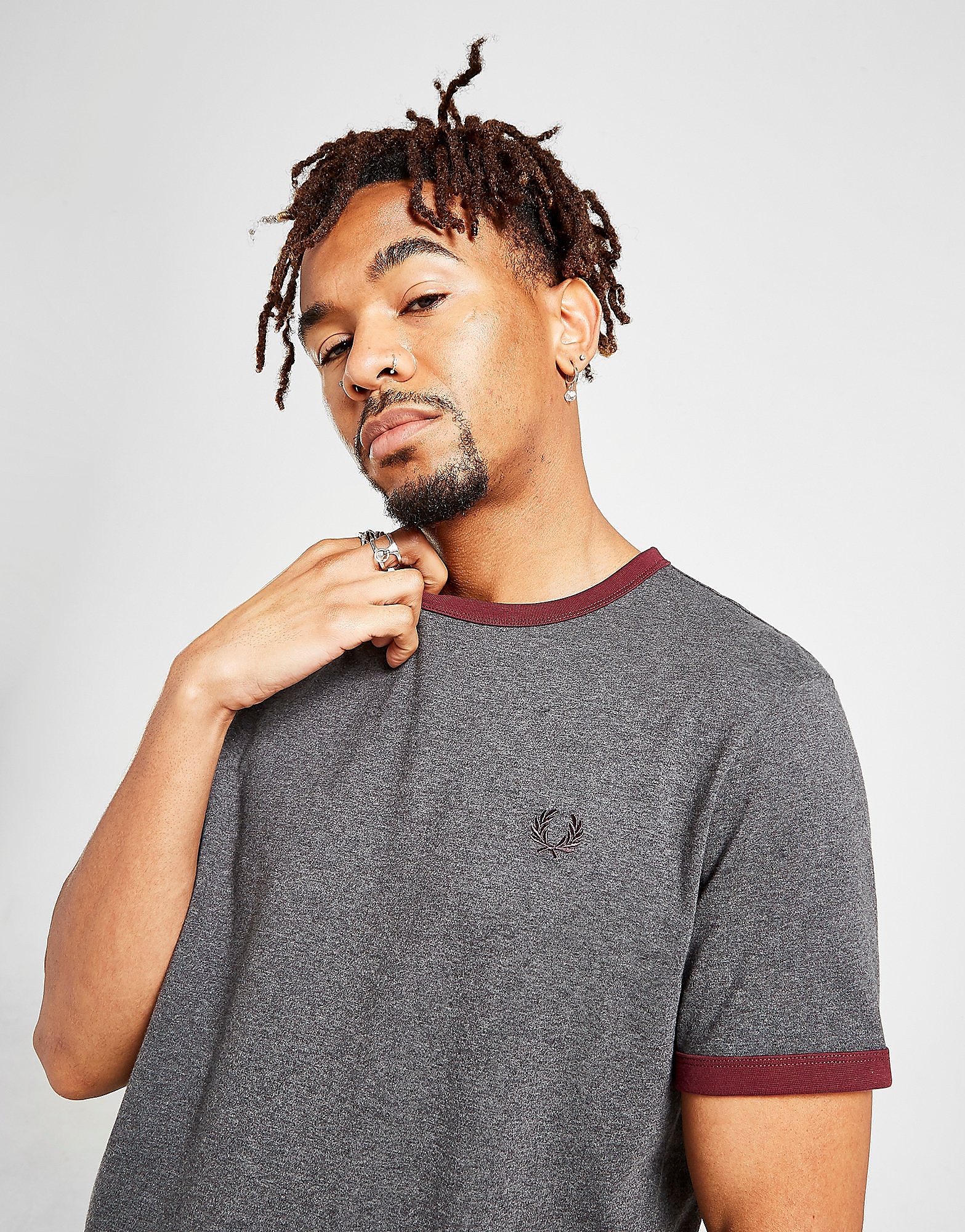 

Fred Perry Core Ringer T-Shirt - Grey - Mens, Grey