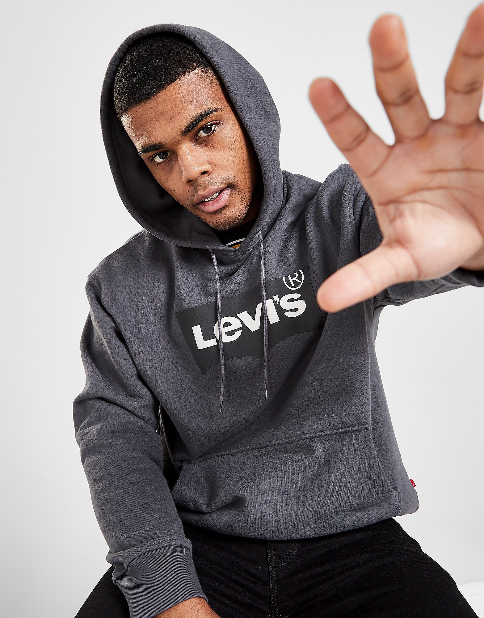 

Levis Batwing Logo Overhead Hoodie - Grey - Mens, Grey
