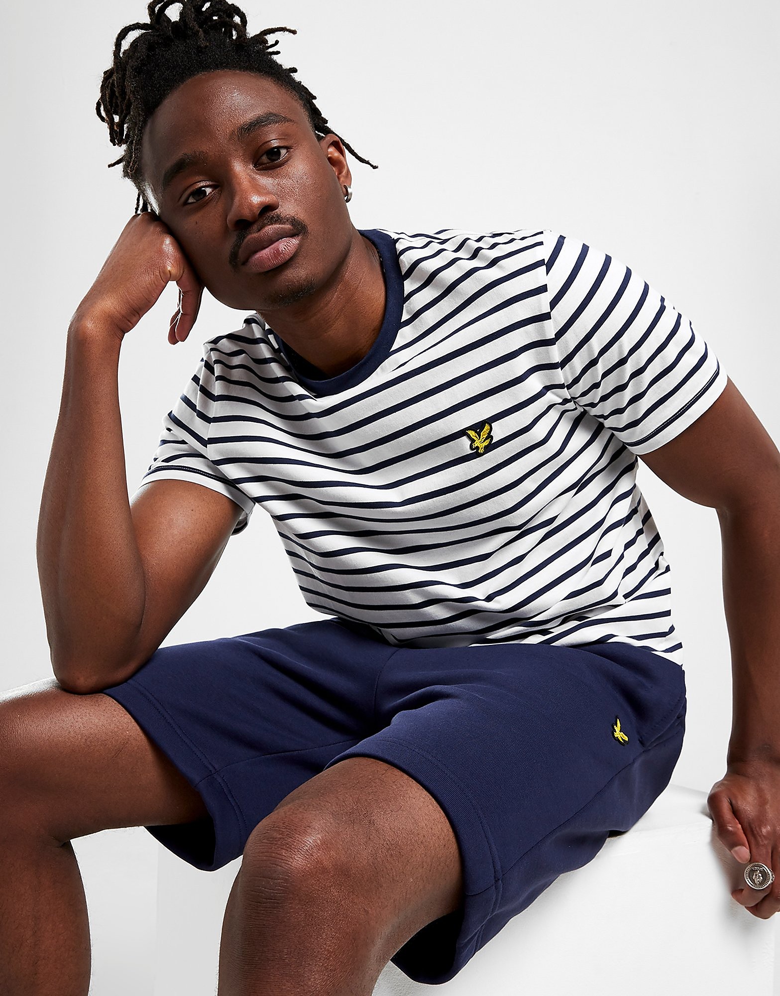 

Lyle & Scott Breton Stripe T-Shirt - White - Mens, White