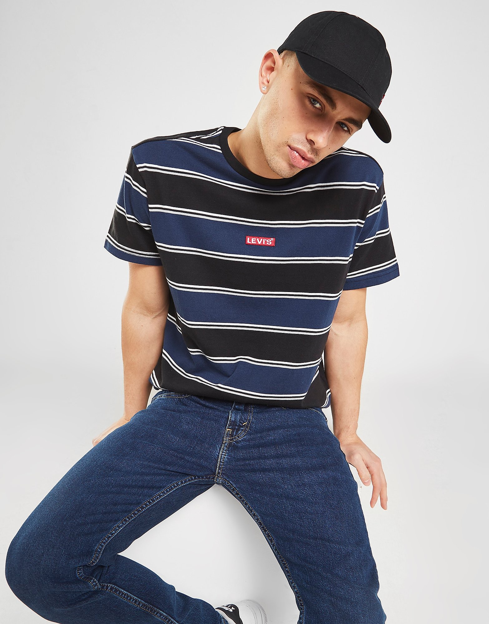 

Levis Baby Tab Stripe T-Shirt - Only at JD - Navy - Mens, Navy
