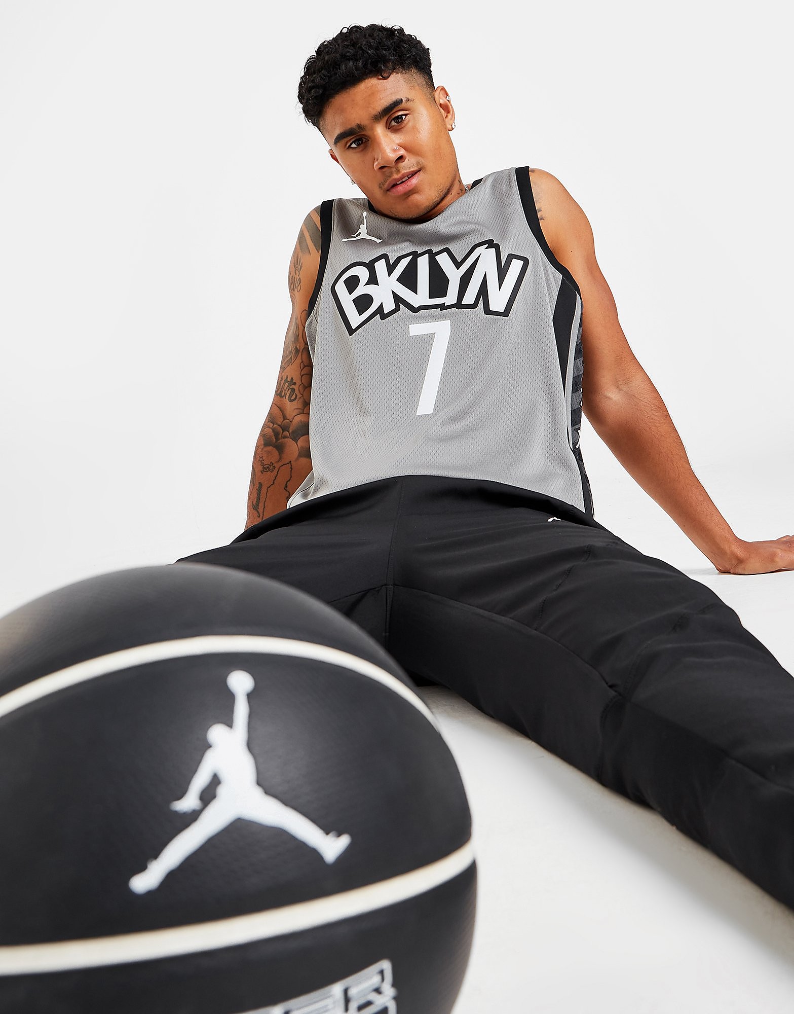 Jordan Camisola NBA Brooklyn Nets Durant #7 Swingman - Cinzento - Mens, Cinzento
