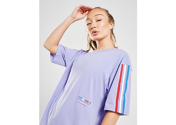 adidas Originals T-shirt Adicolor Tricolor Oversize - Light Purple, Light Purple