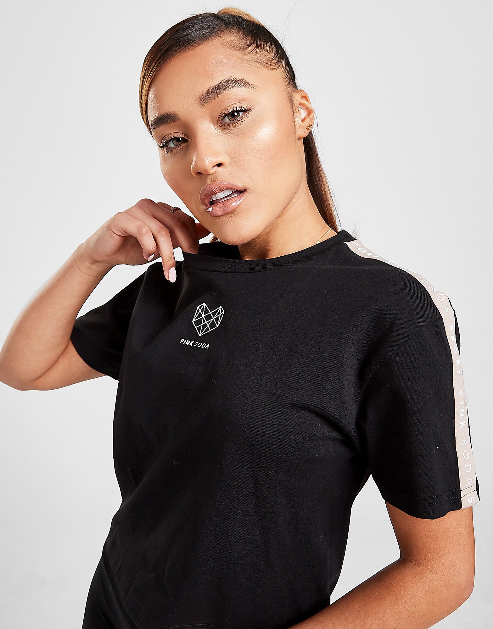 

Pink Soda Sport Bay Tape T-Shirt - Black - Womens, Black