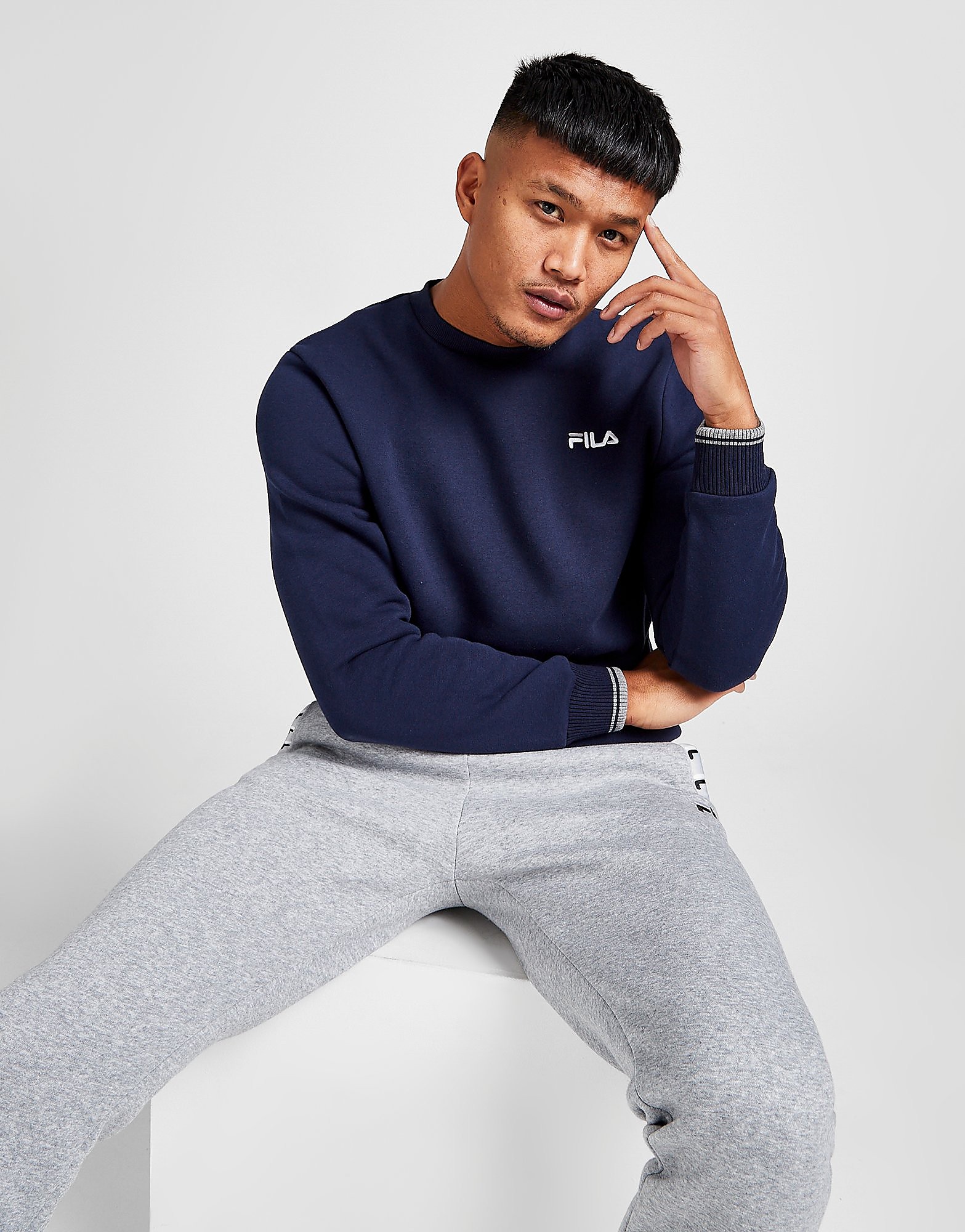 Fila Barny Crew Sweatshirt - Only at JD - Navy - Mens, Navy