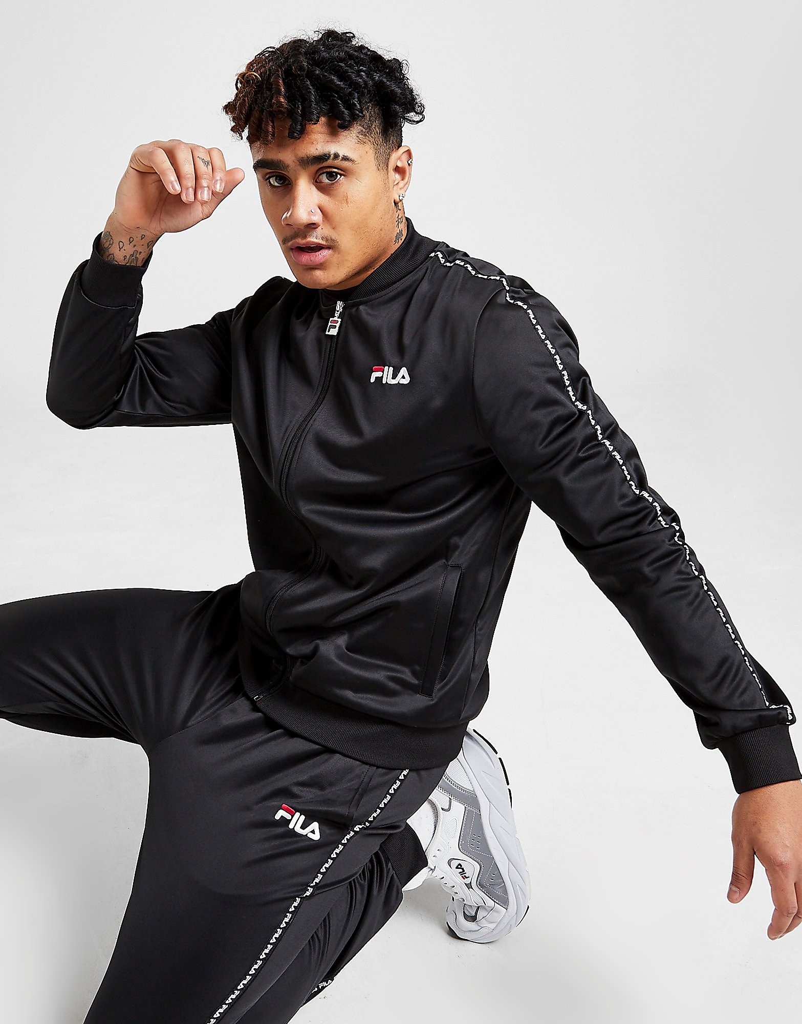 

Fila Poly Tape Track Top - Only at JD - Black - Mens, Black