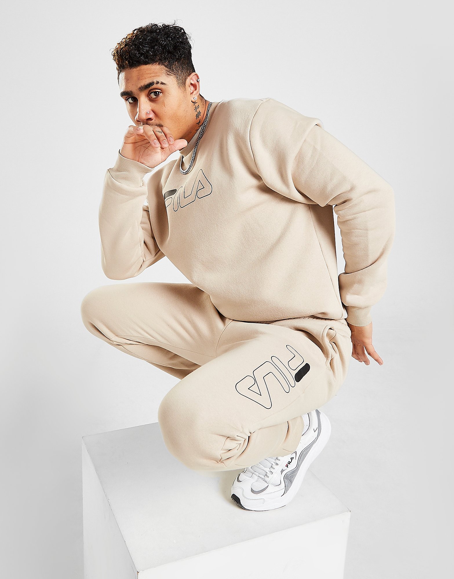 

Fila Elijah Crew Tracksuit - Only at JD - Beige - Mens, Beige