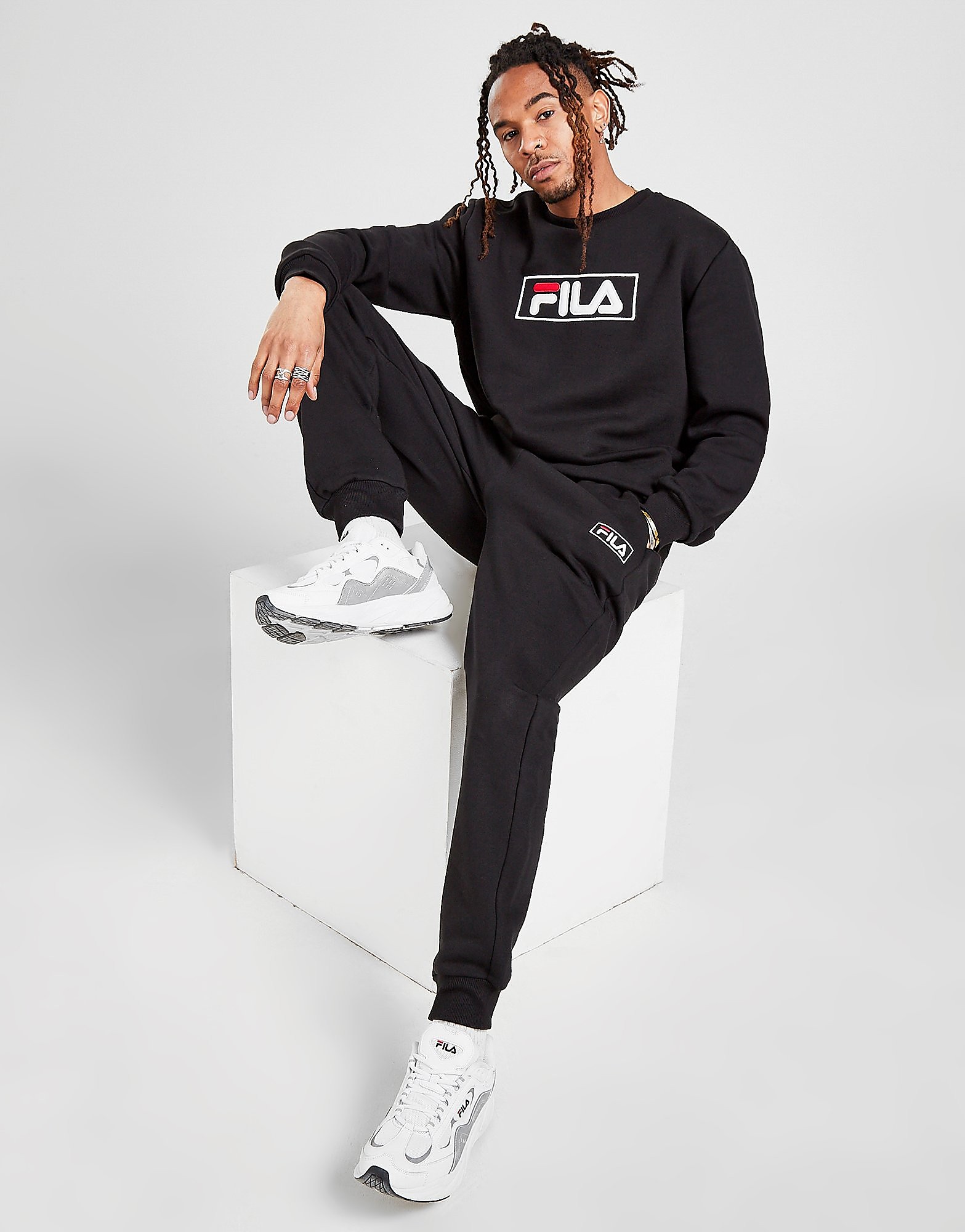 

Fila Oron Crew Tracksuit - Only at JD - Black - Mens, Black