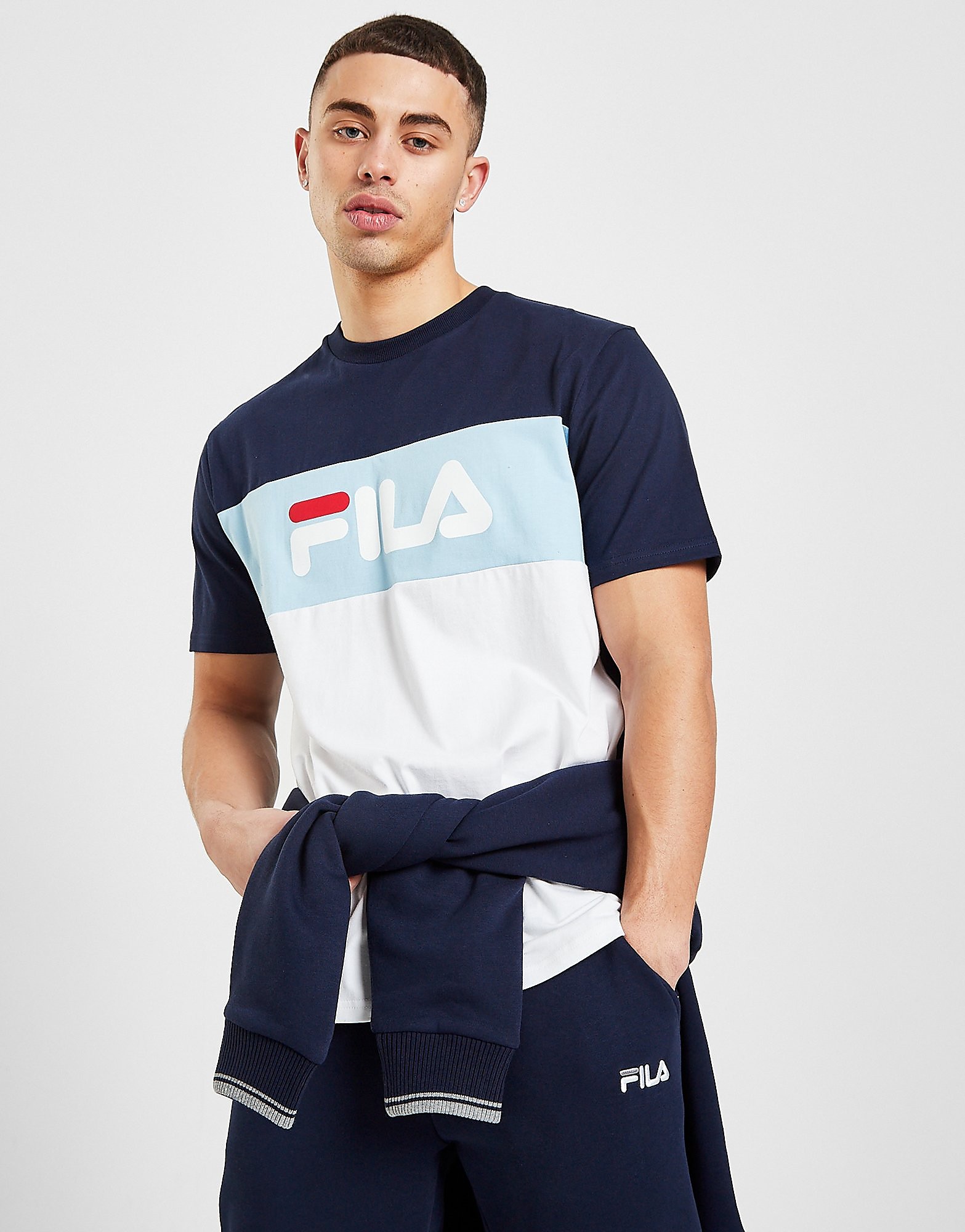 

Fila Karter T-Shirt - Only at JD - White/Blue - Mens, White/Blue