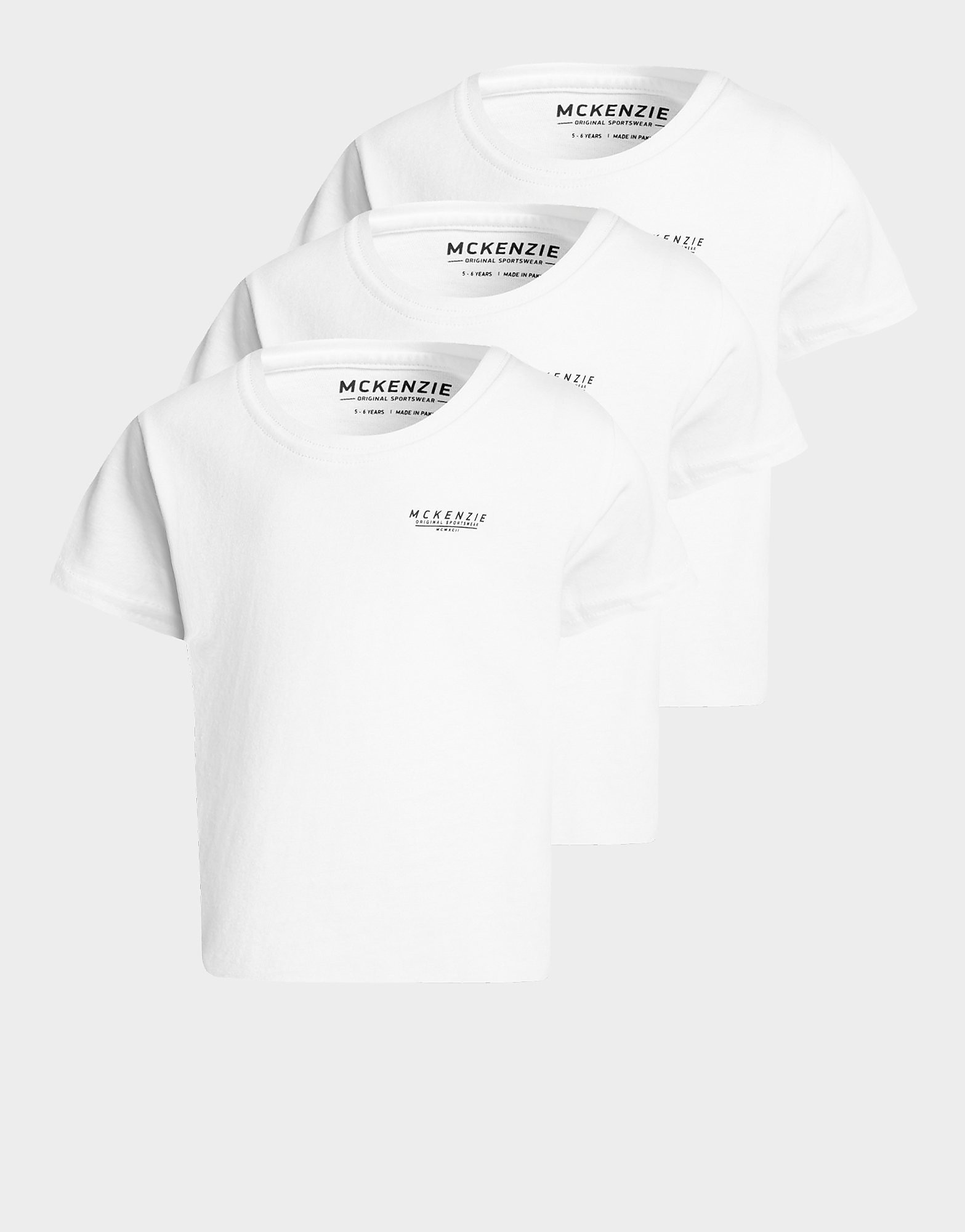 McKenzie Mini Essential 3 Pack T-Shirts Children - White - Kids, White