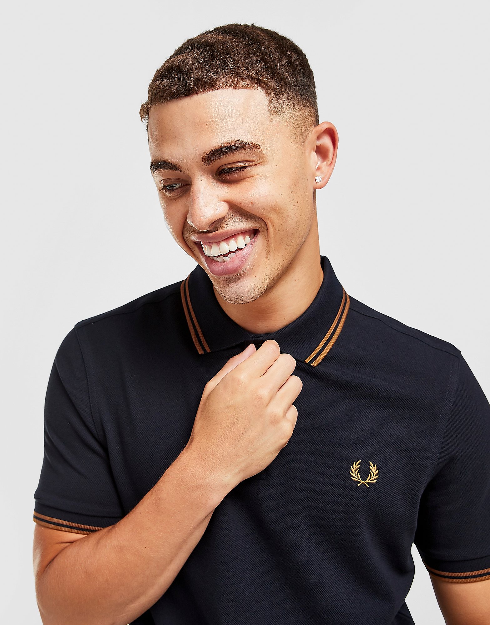 

Fred Perry Twin Tipped Polo Shirt - Navy/Caramel - Mens, Navy/Caramel