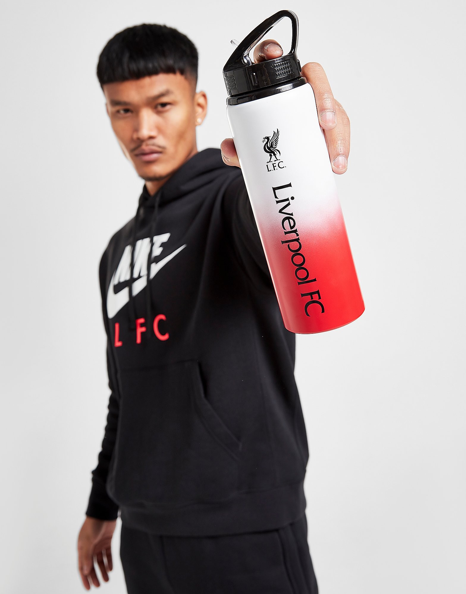 

Official Team Liverpool FC 750ml Aluminium Bottle - White/Red - Womens, White/Red