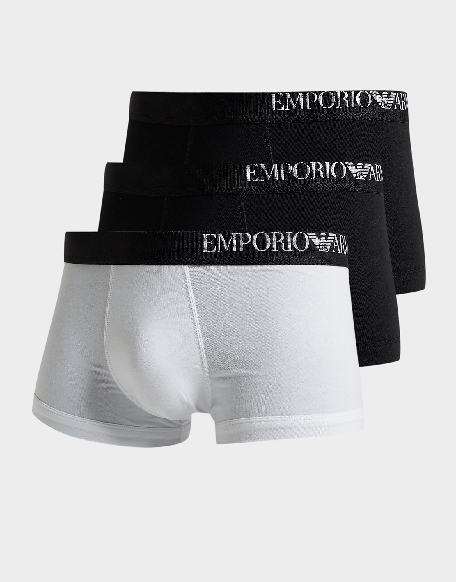 Emporio Armani Loungewear 3 Pack Trunks - Black/White - Mens, Black/White