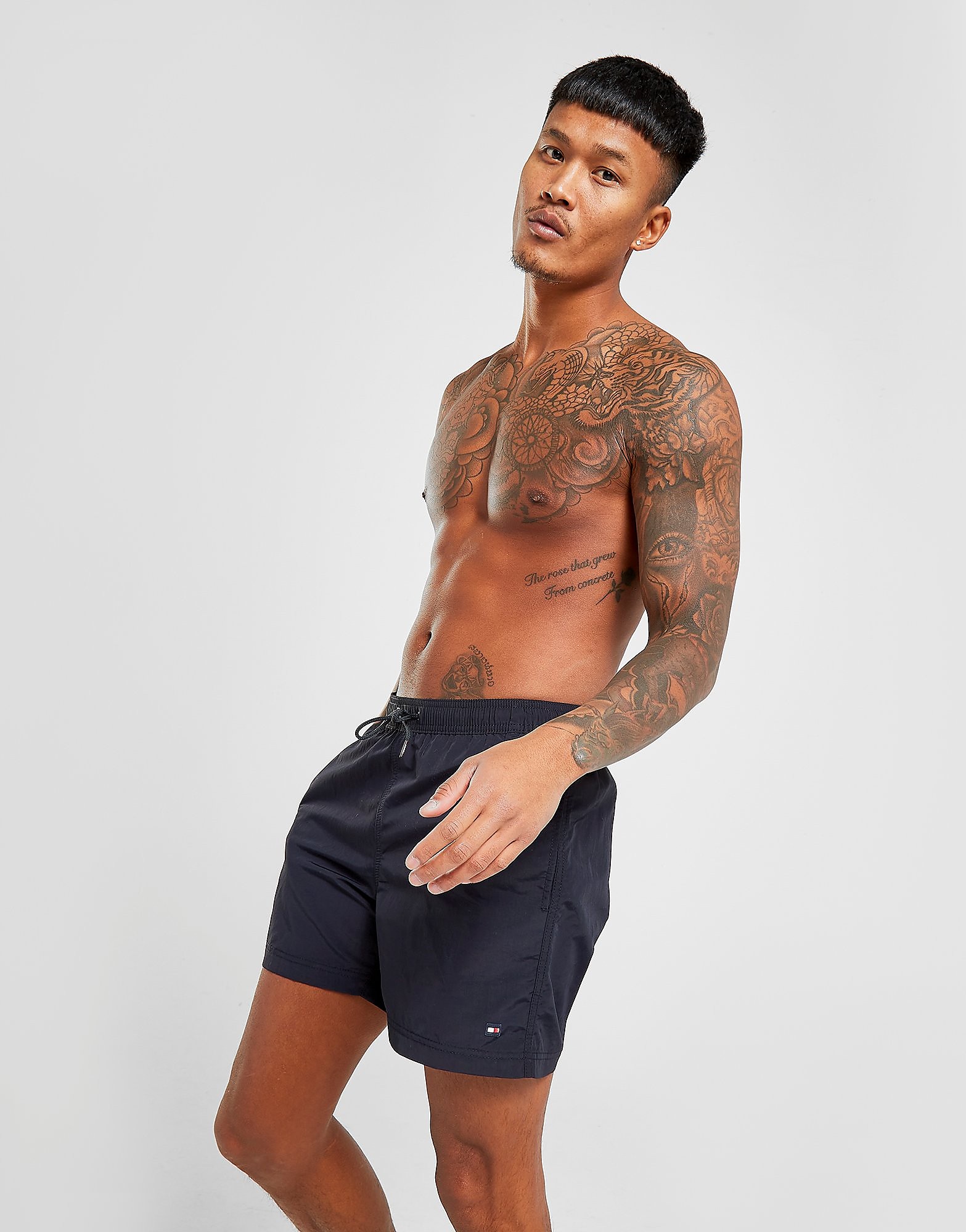Tommy Hilfiger Small Flag Swim Shorts - Blue - Mens, Blue