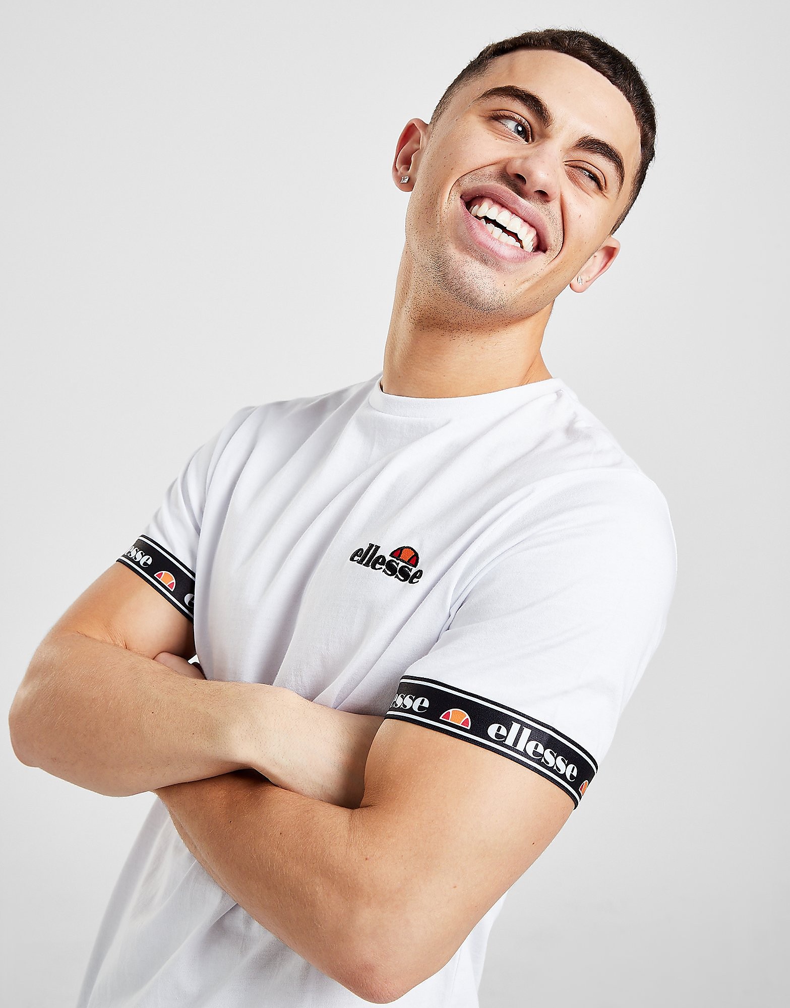 

Ellesse Lanta Jaquard Tape T-Shirt - Only at JD - White - Mens, White