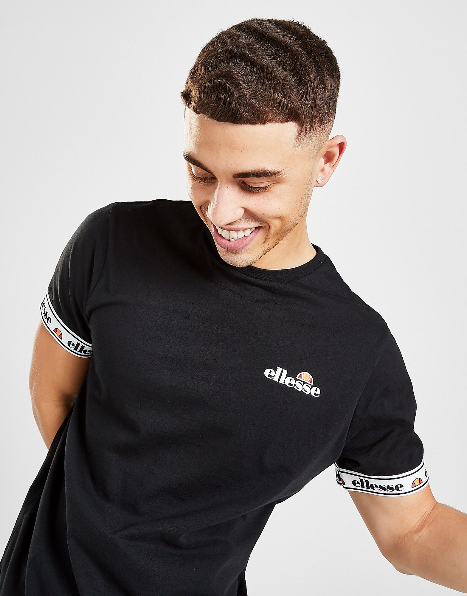 

Ellesse Lanta Jaquard Tape T-Shirt - Black - Mens, Black
