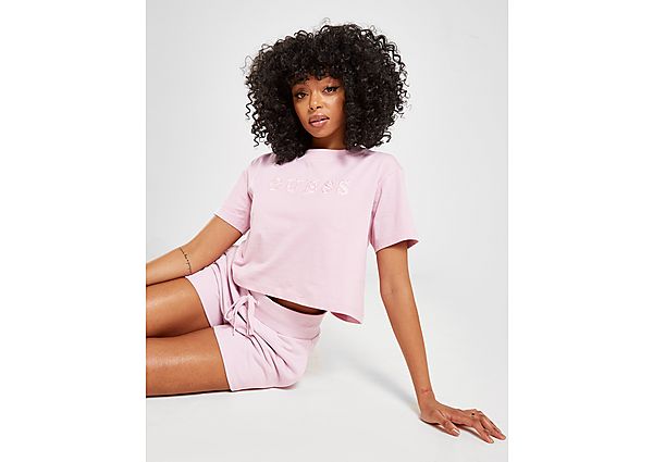 GUESS Satin Logo Crop T-Shirt