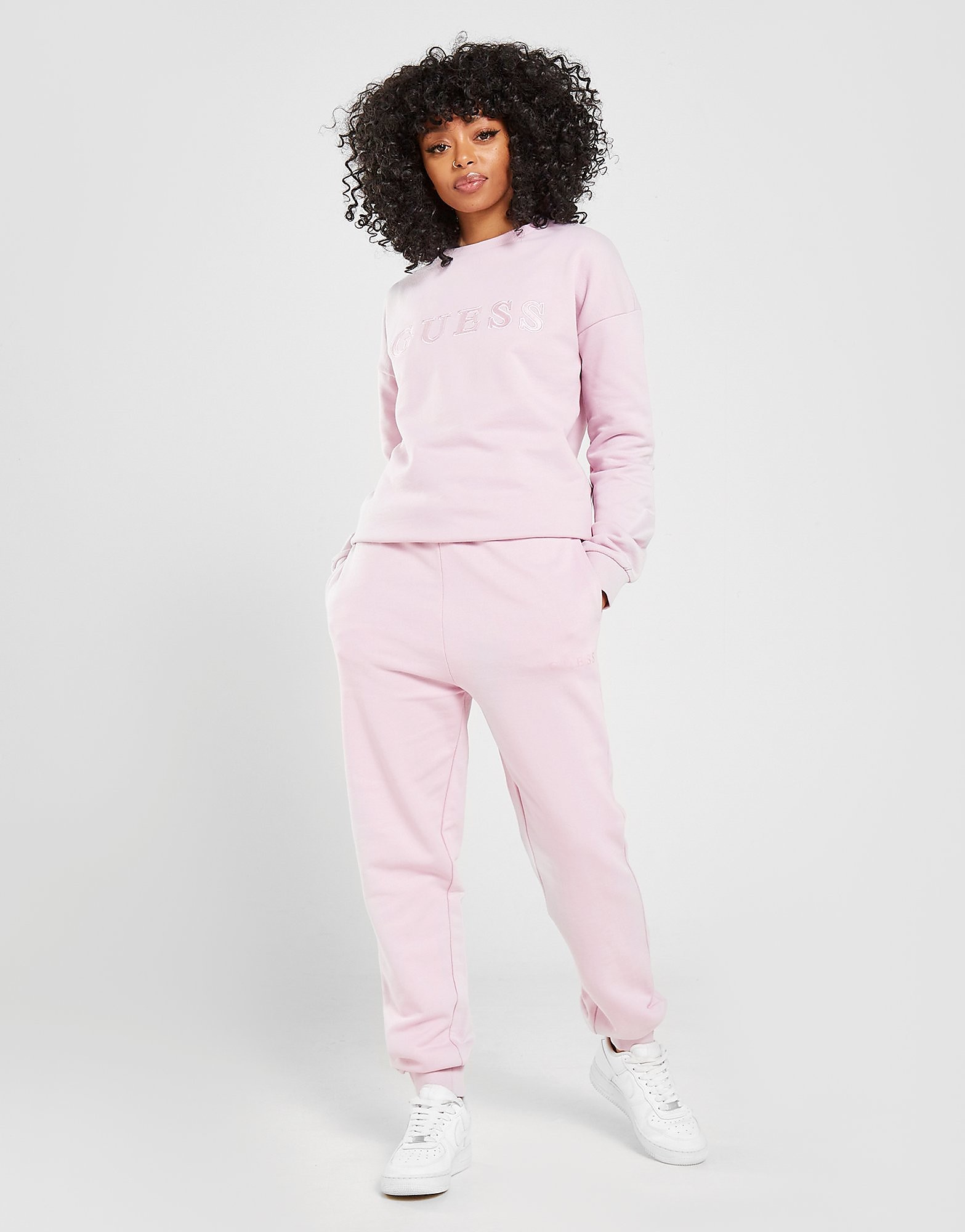 

GUESS Satin Logo Joggers - Pink - Womens, Pink