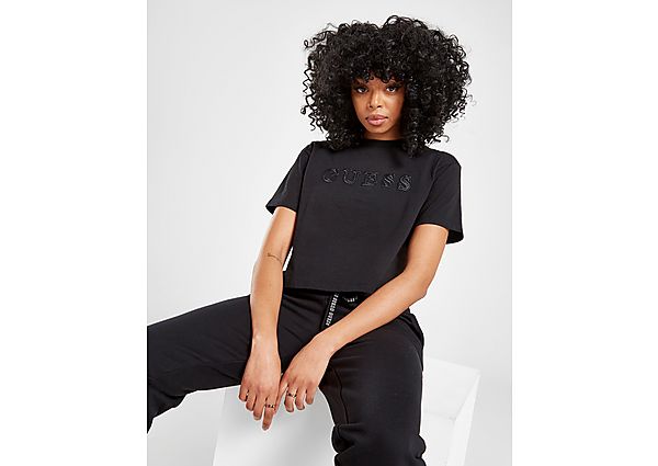 GUESS Satin Logo Crop T-Shirt