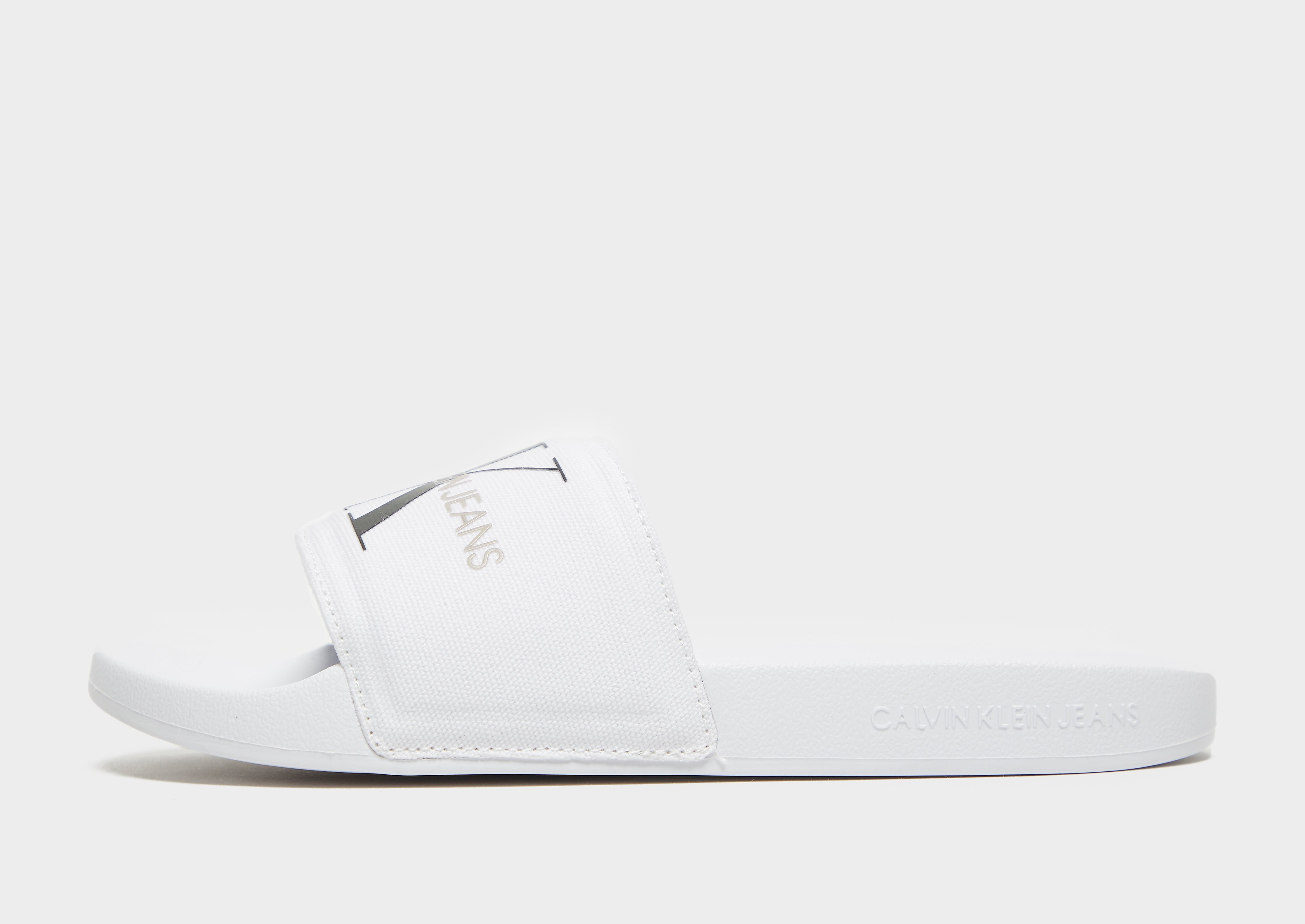 Calvin Klein Jeans Monogram Slides Women's - White, White