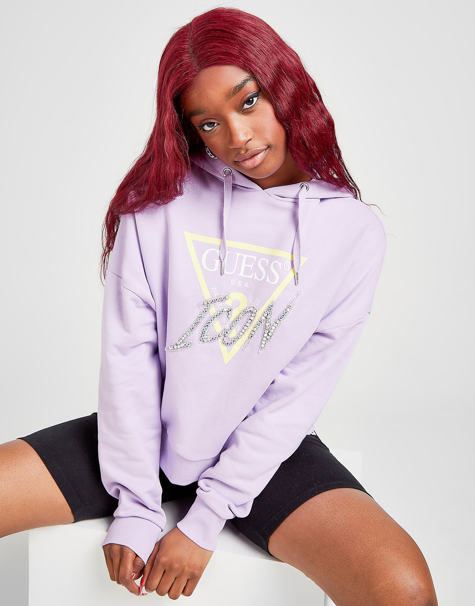 

Guess Jeans Icon Logo Hoodie - Purple - Womens, Purple