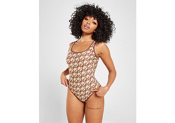 GUESS All Over Print Swimsuit - Beige - Womens, Beige