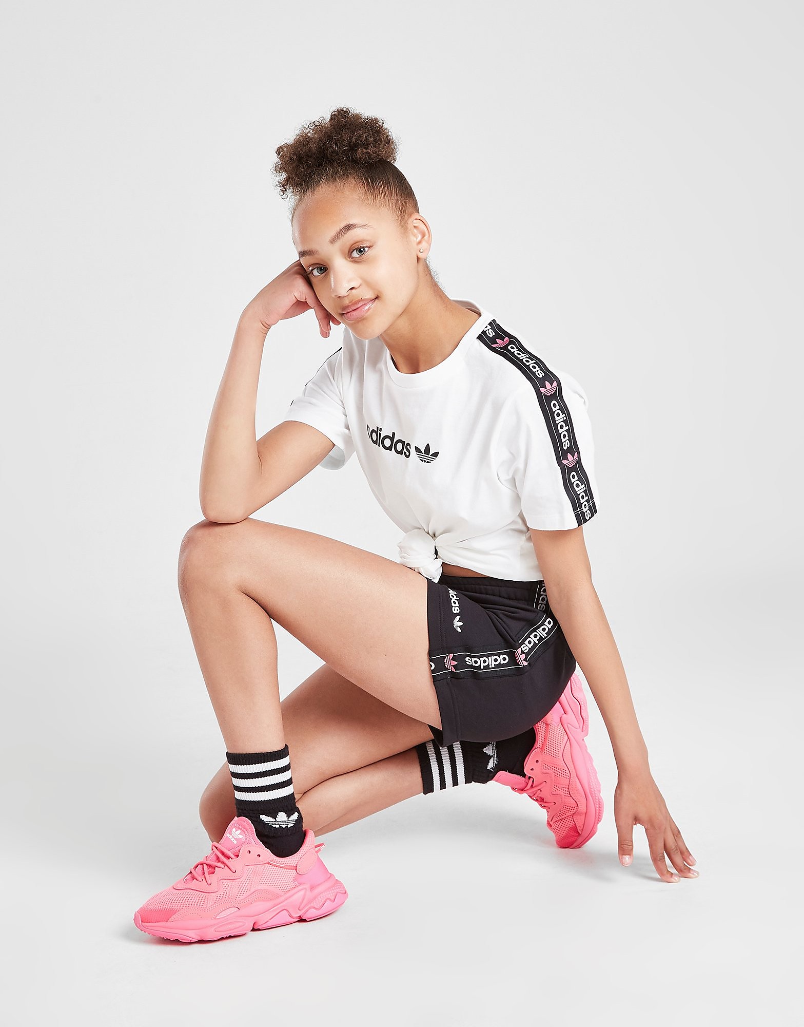 

adidas Originals Girls' Tape Fleece Shorts Junior - Only at JD - Black - Kids, Black