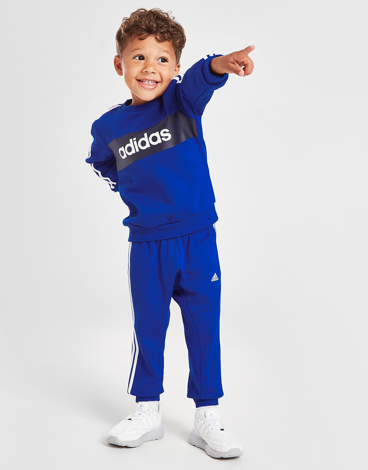Adidas Linear Essential Crew Träningsoverall Baby - Only at JD, Blå