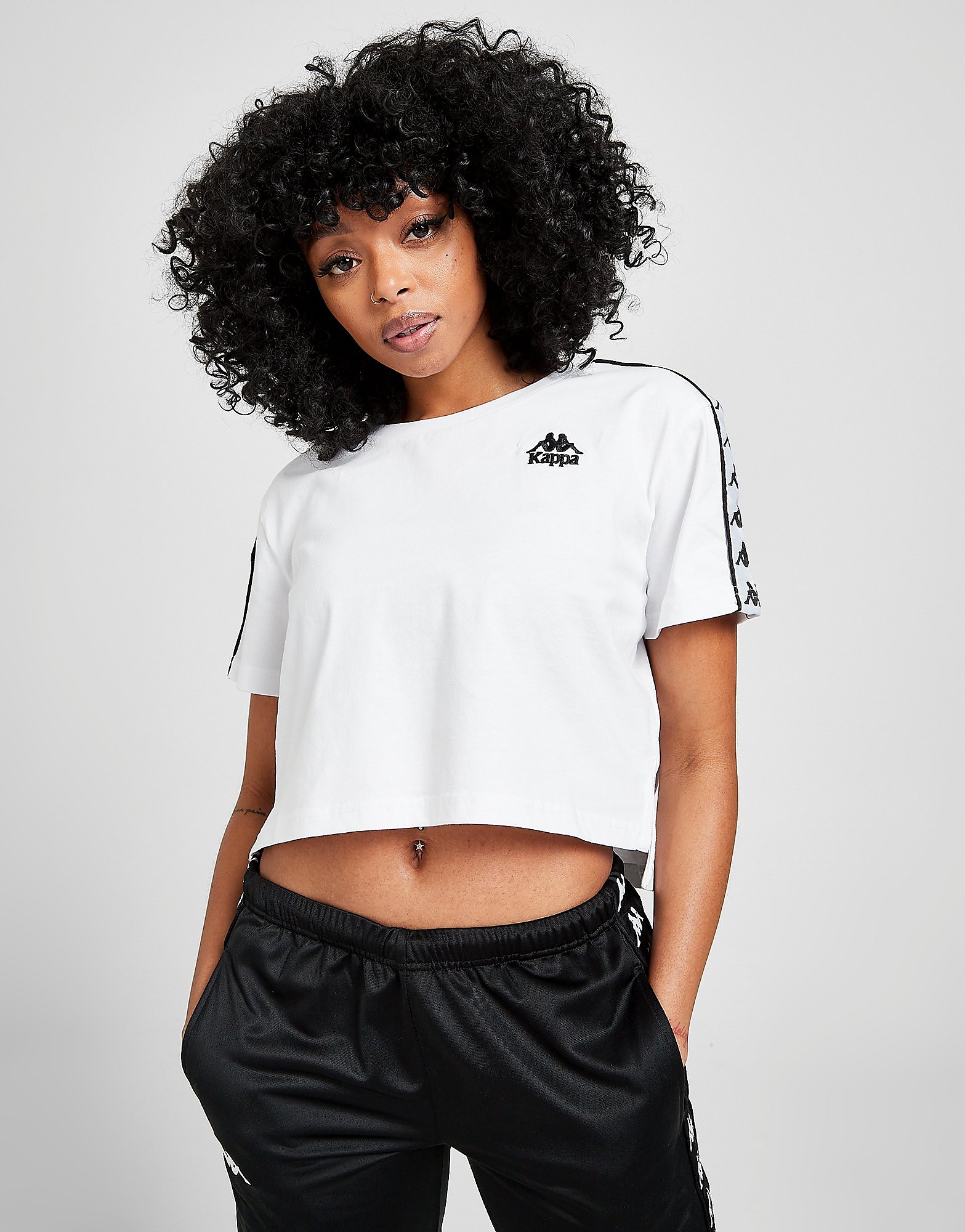 

Kappa Crop Tape T-Shirt - White - Womens, White