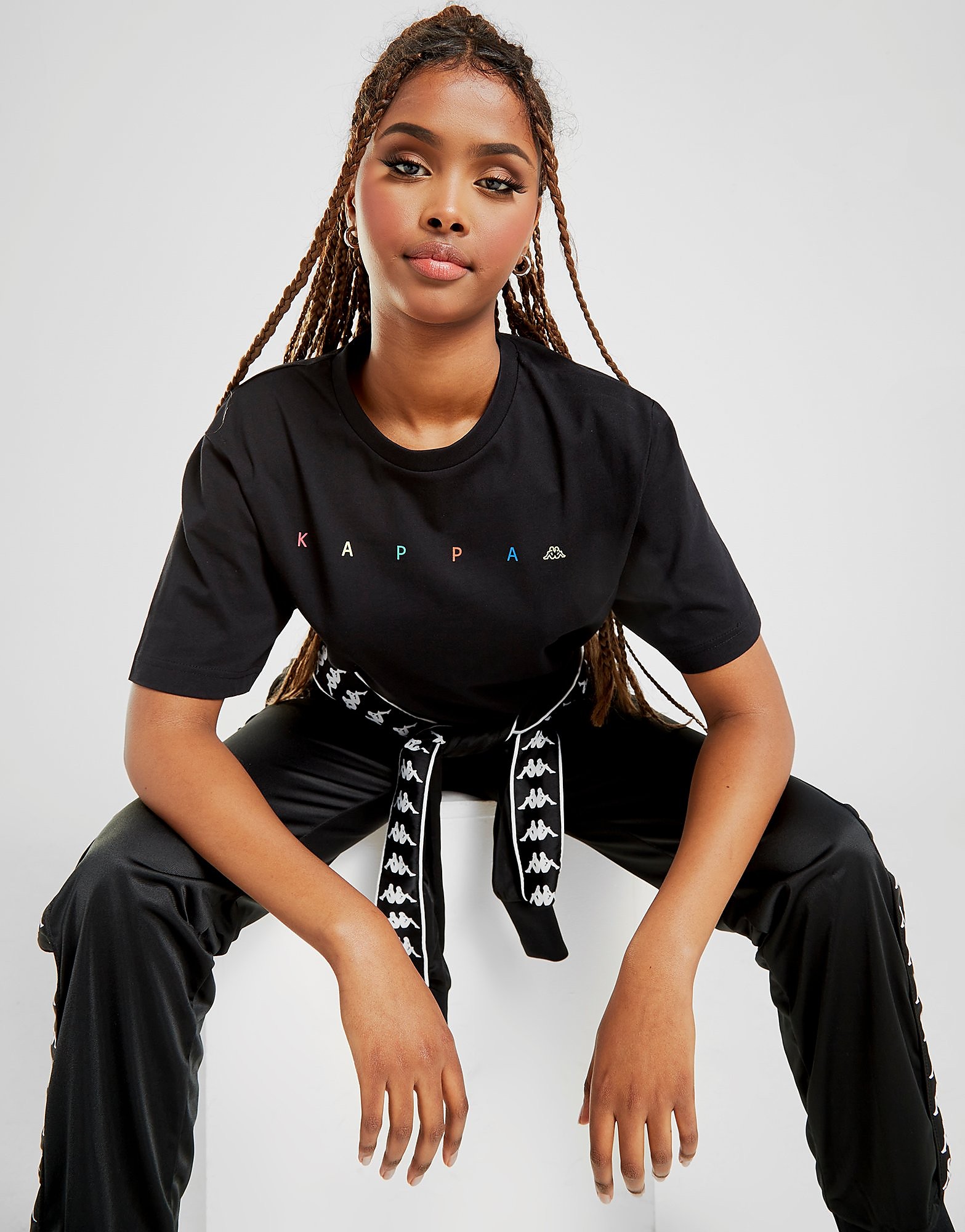 

Kappa Multi Logo T-Shirt - Black - Womens, Black
