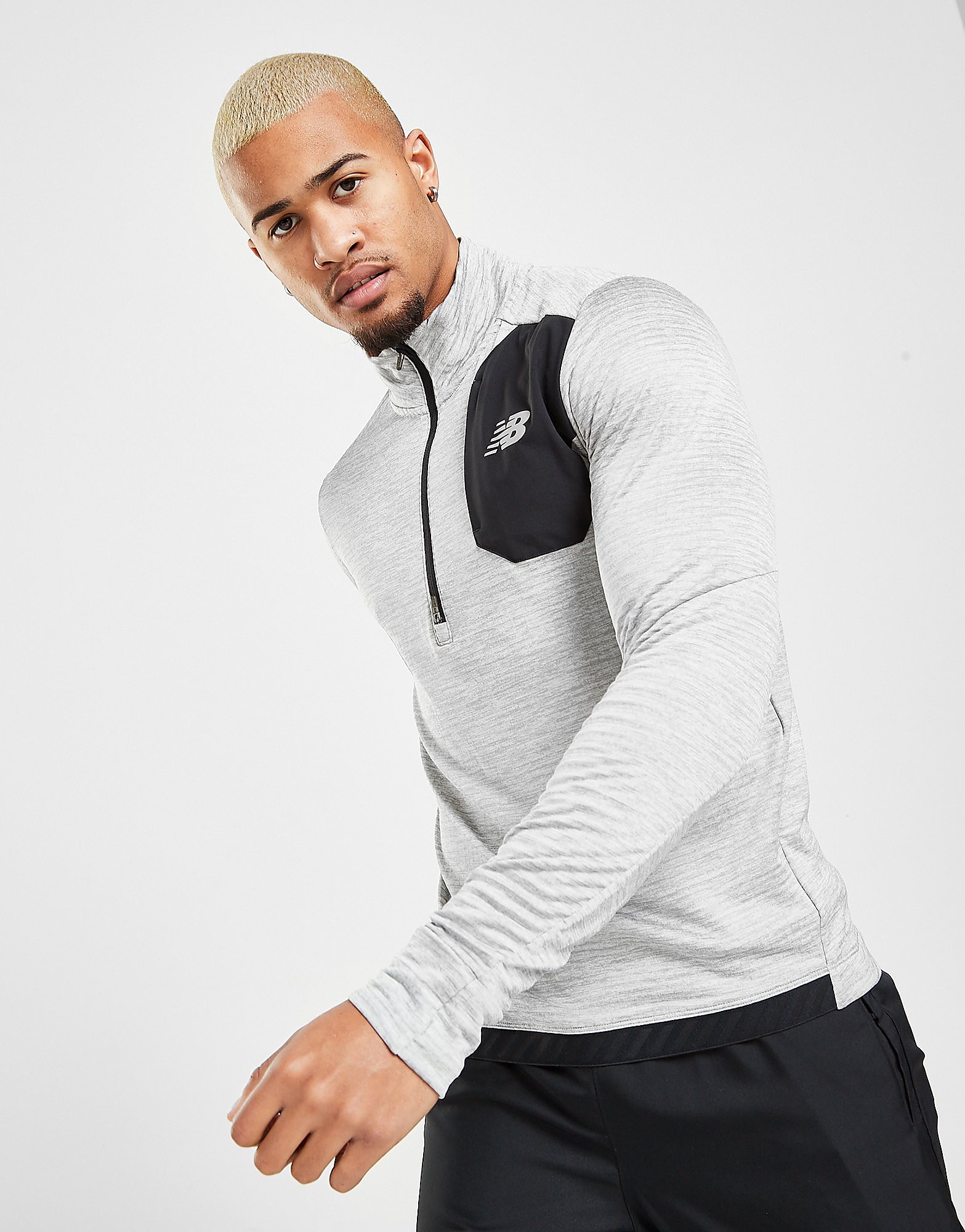 

New Balance Impact Grid 1/2 Zip Top - Grey - Mens, Grey