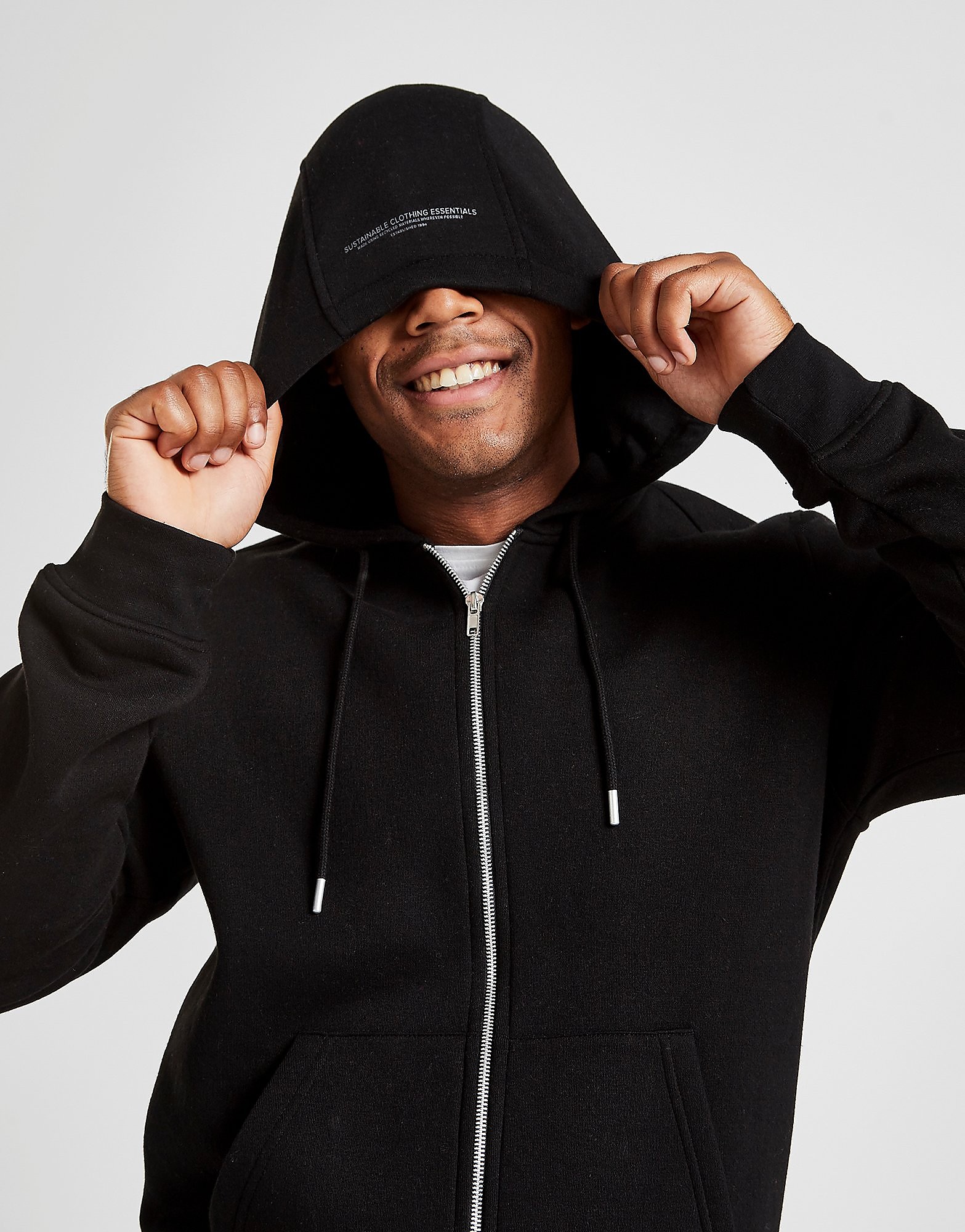 

Sustainable Essentials Garret Full Zip Hoodie - Black - Mens, Black