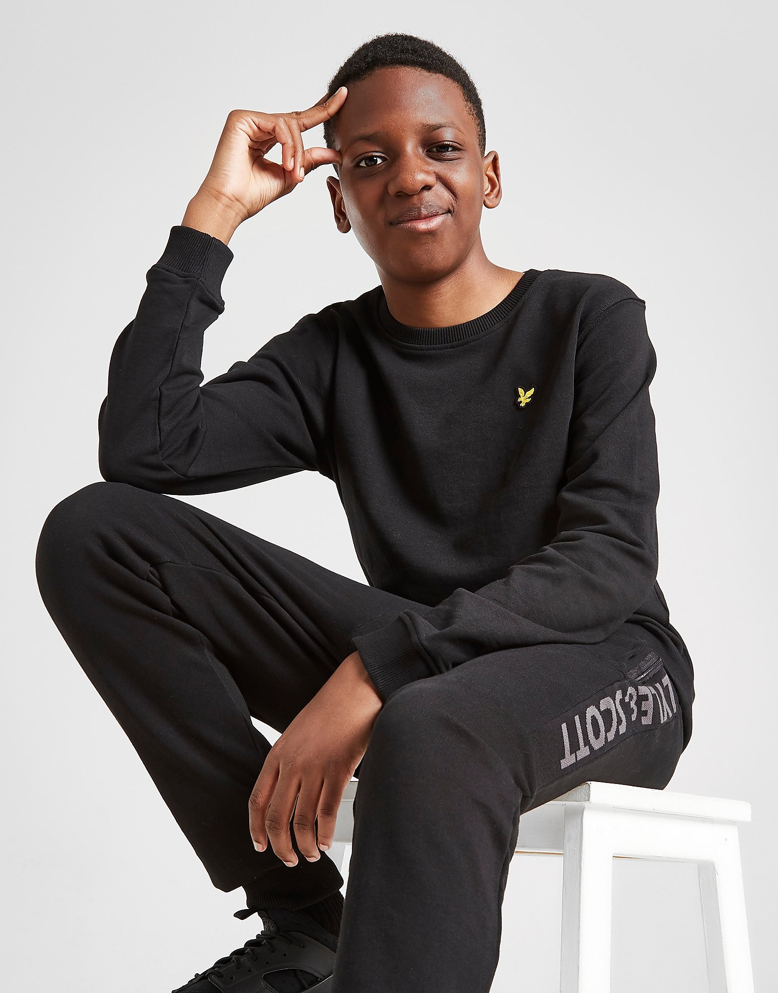 

Lyle & Scott Branded Crew Sweatshirt Junior - Black - Kids, Black