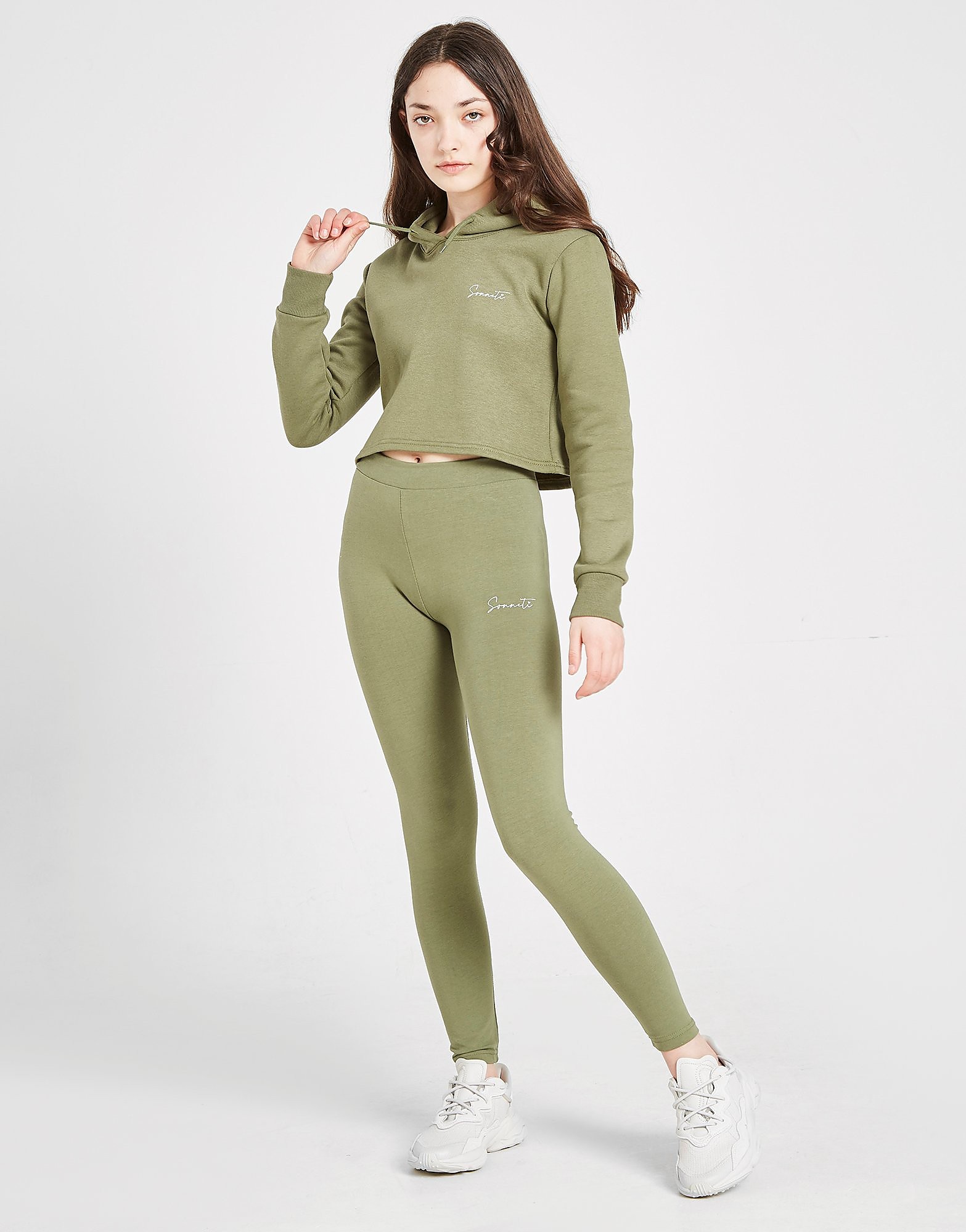 

Sonneti Girls' Essential Overhead Crop Hoodie Junior - Green - Kids, Green
