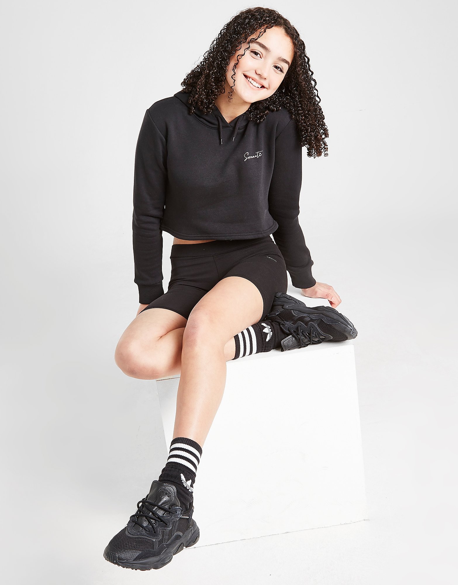 

Sonneti Girls' Essential Overhead Crop Hoodie Junior - Black - Kids, Black