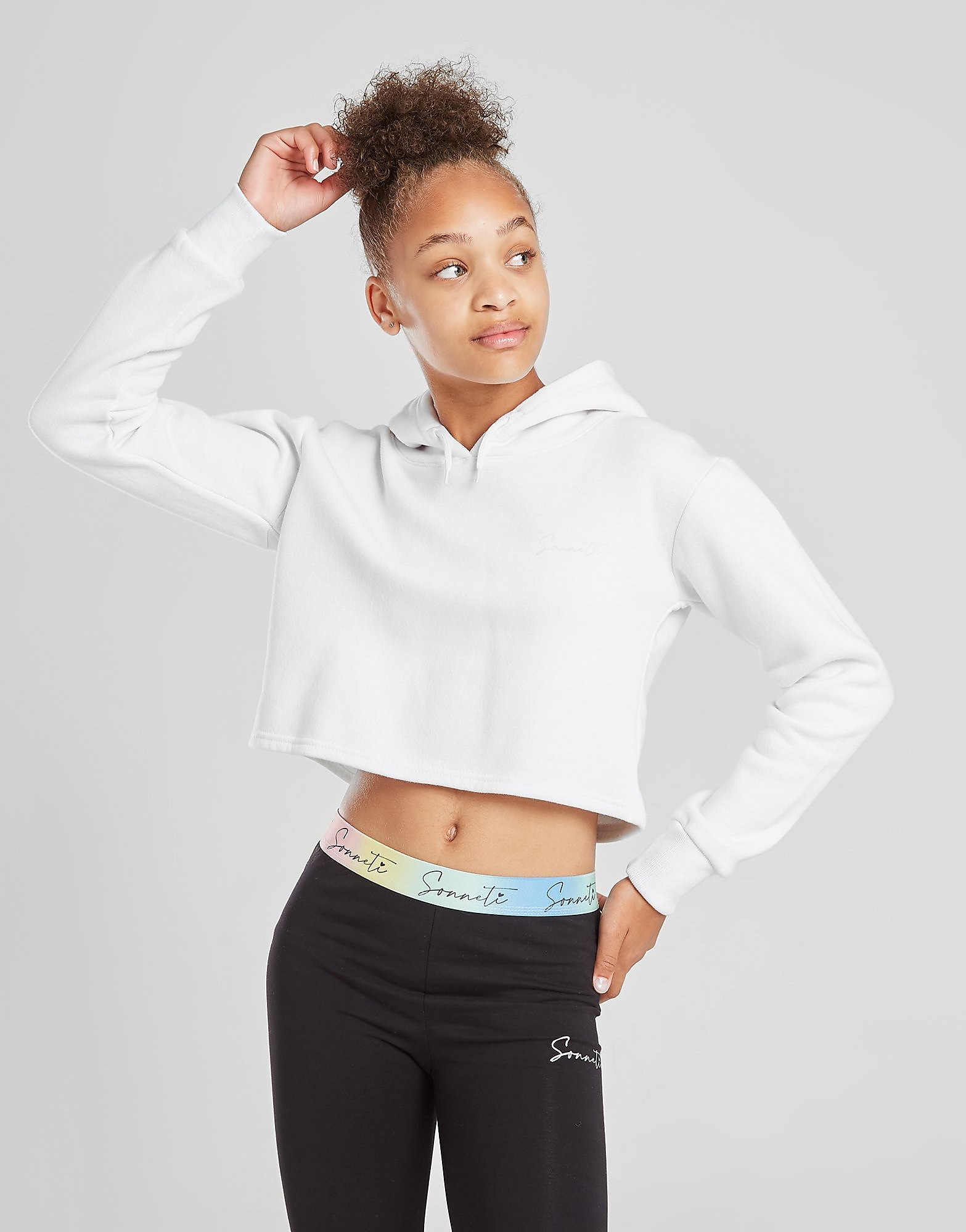 

Sonneti Girls' Essential Overhead Crop Hoodie Junior - White - Kids, White