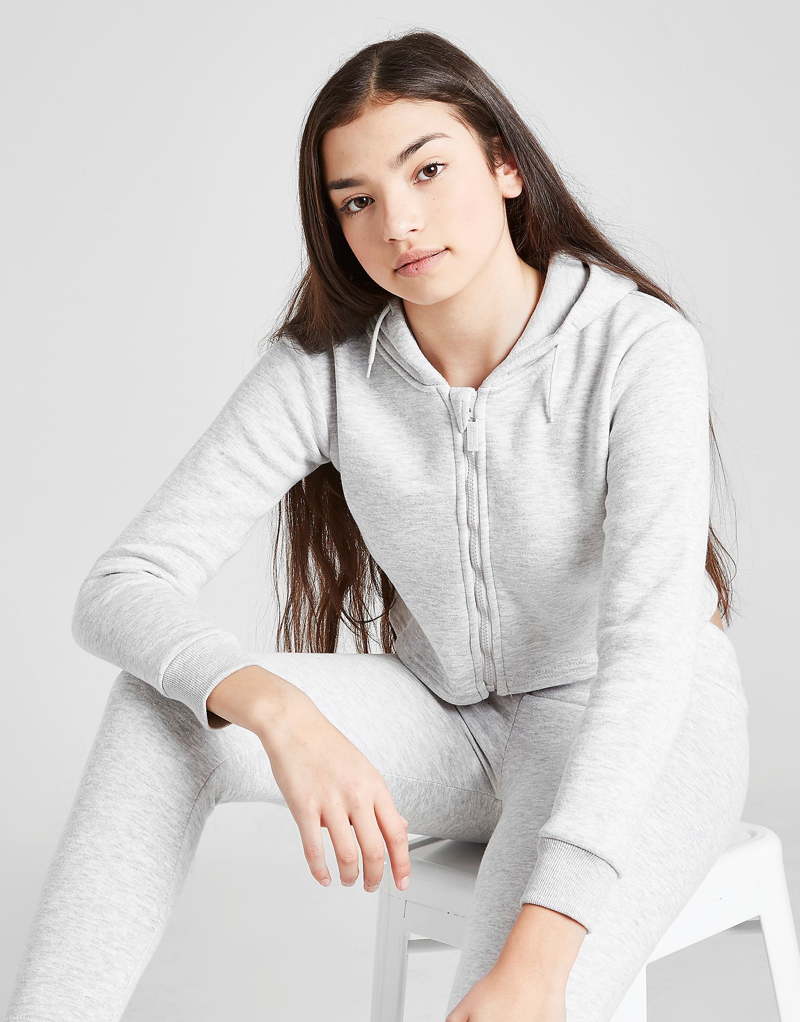 

Sonneti Girls' Essential Full Zip Crop Hoodie Junior - Grey - Kids, Grey